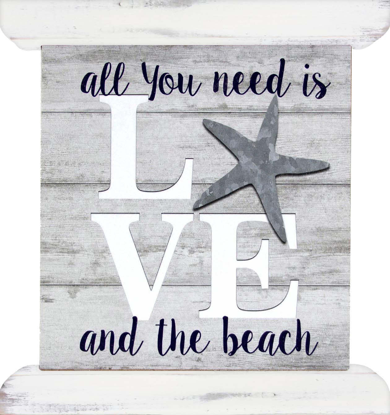 slide 1 of 4, allen + roth Framed 7.5-in H x 7.5-in W Coastal Wood Print, 1 ct