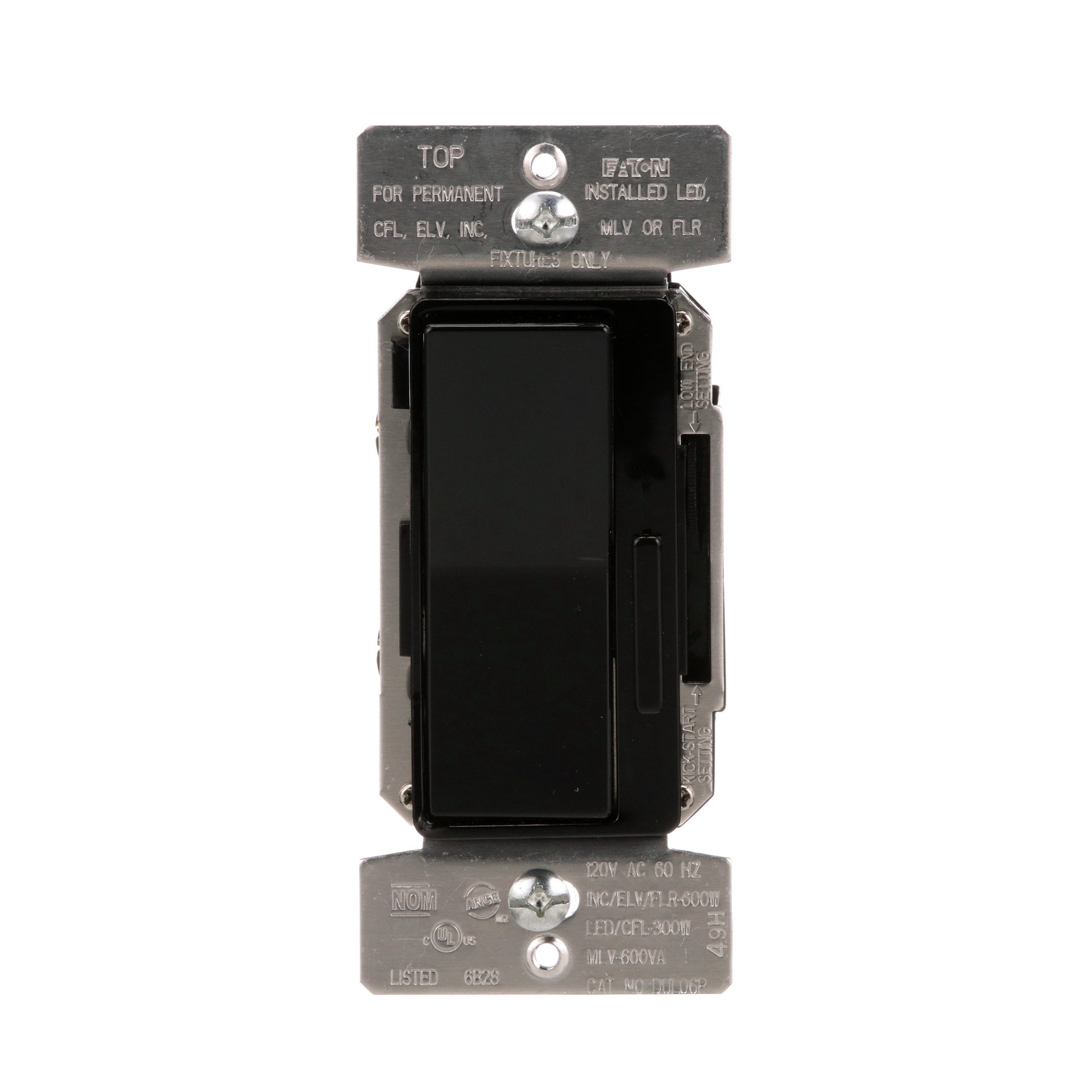 slide 2 of 6, Eaton Universal Single-pole/3-way LED Decorator Light dimmer Black/Gray/White, 1 ct