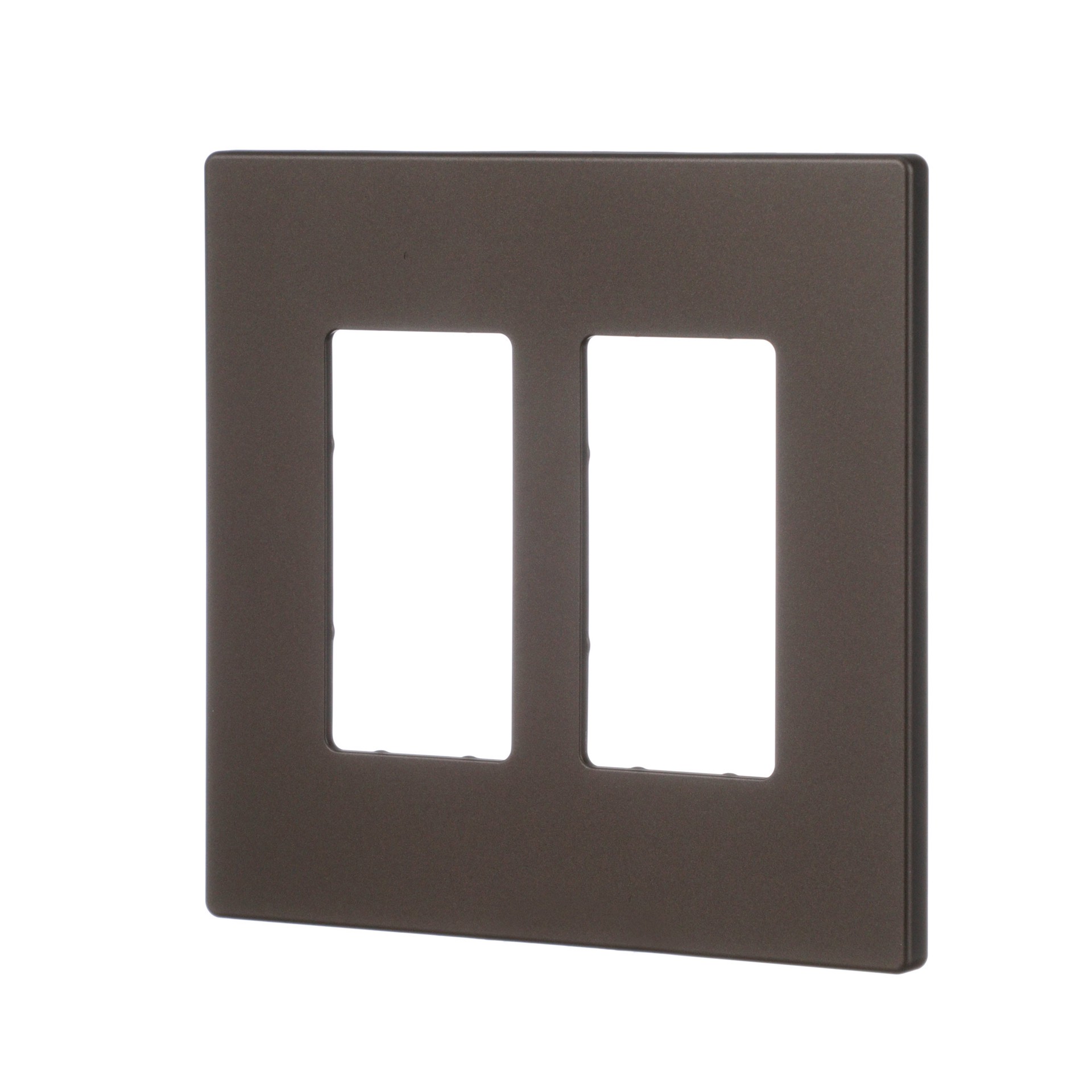 slide 2 of 6, Eaton 2 -Gang Midsize Size Oil-Rubbed Bronze Polycarbonate Indoor Screwless Decorator Wall Plate, 1 ct