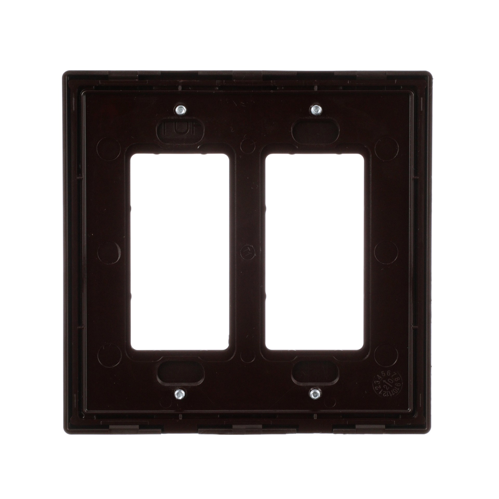 slide 4 of 6, Eaton 2 -Gang Midsize Size Oil-Rubbed Bronze Polycarbonate Indoor Screwless Decorator Wall Plate, 1 ct