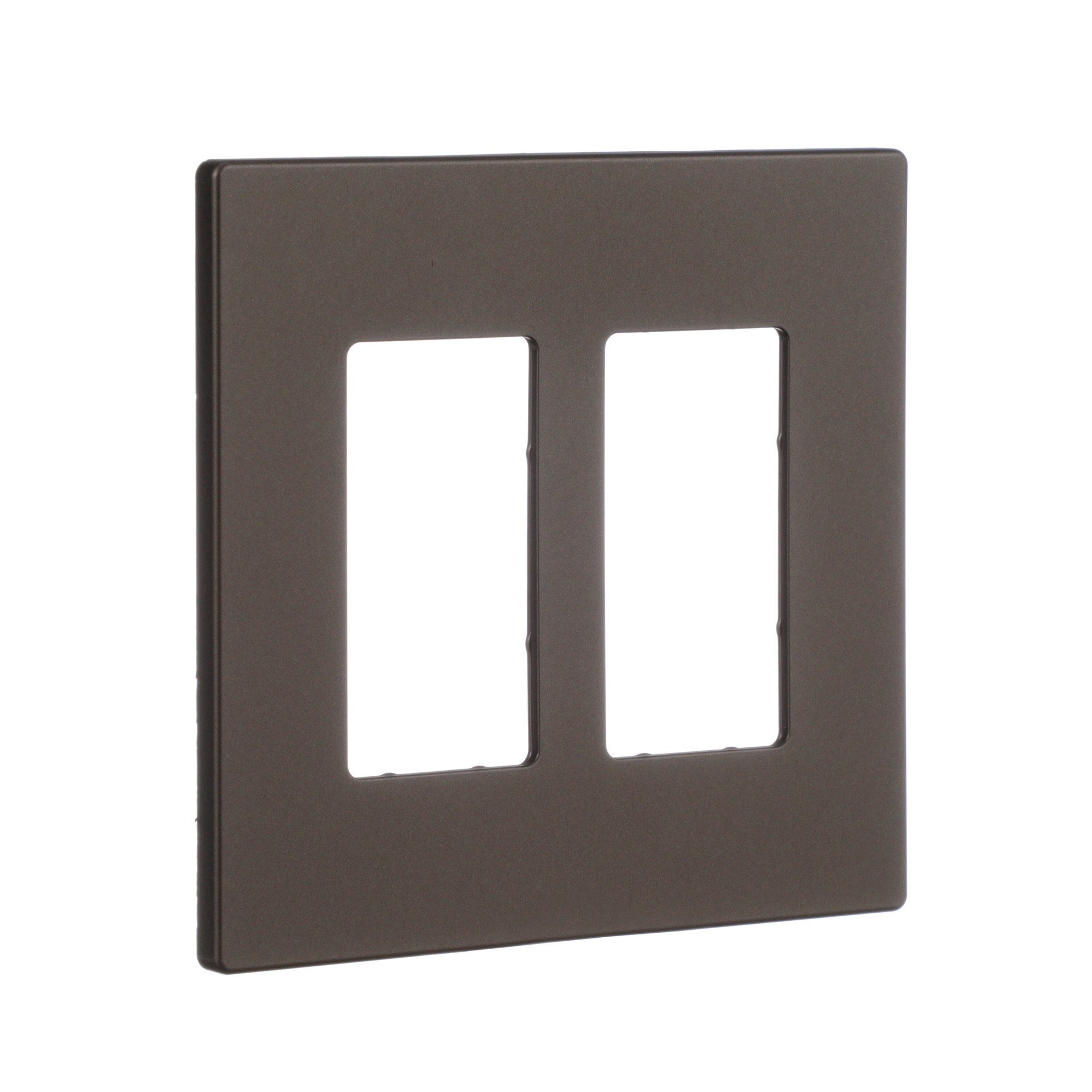 slide 6 of 6, Eaton 2 -Gang Midsize Size Oil-Rubbed Bronze Polycarbonate Indoor Screwless Decorator Wall Plate, 1 ct