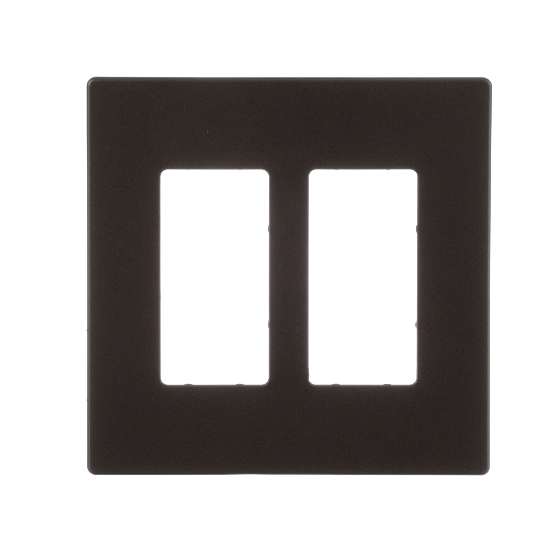 slide 1 of 6, Eaton 2 -Gang Midsize Size Oil-Rubbed Bronze Polycarbonate Indoor Screwless Decorator Wall Plate, 1 ct