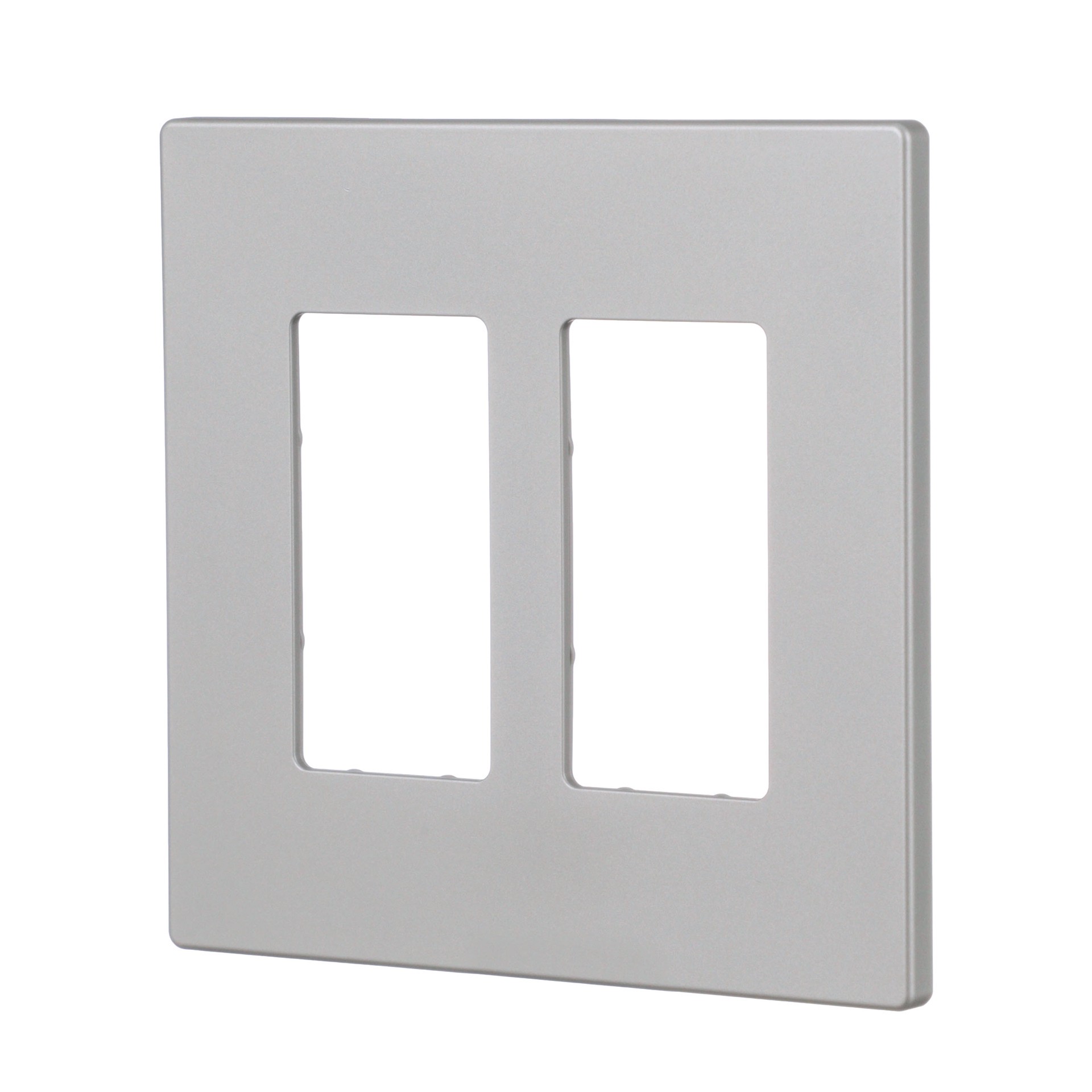 slide 2 of 6, Eaton 2 -Gang Midsize Size Silver Granite Polycarbonate Indoor Screwless Decorator Wall Plate, 1 ct
