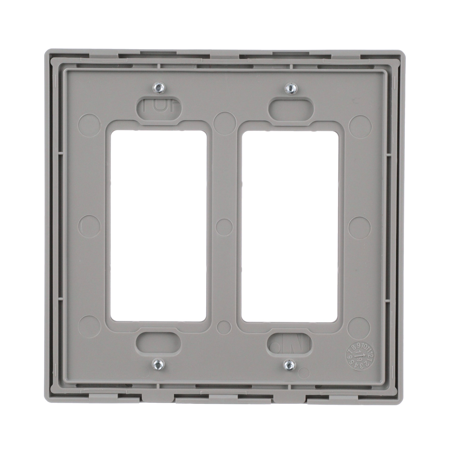 slide 4 of 6, Eaton 2 -Gang Midsize Size Silver Granite Polycarbonate Indoor Screwless Decorator Wall Plate, 1 ct