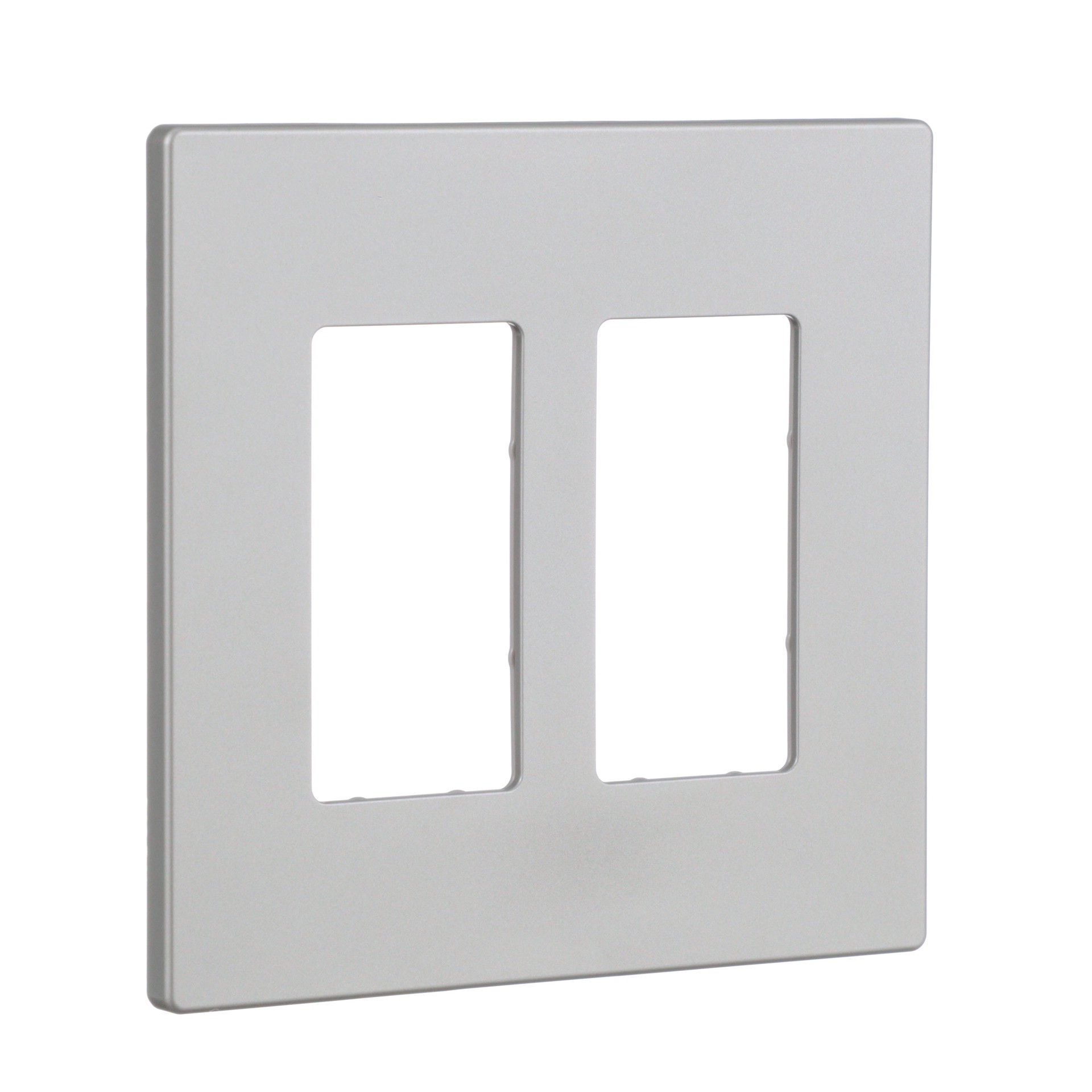slide 6 of 6, Eaton 2 -Gang Midsize Size Silver Granite Polycarbonate Indoor Screwless Decorator Wall Plate, 1 ct
