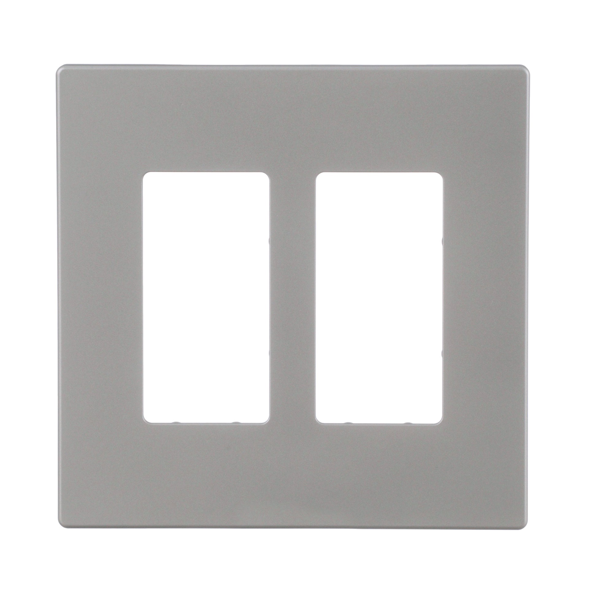 slide 1 of 6, Eaton 2 -Gang Midsize Size Silver Granite Polycarbonate Indoor Screwless Decorator Wall Plate, 1 ct