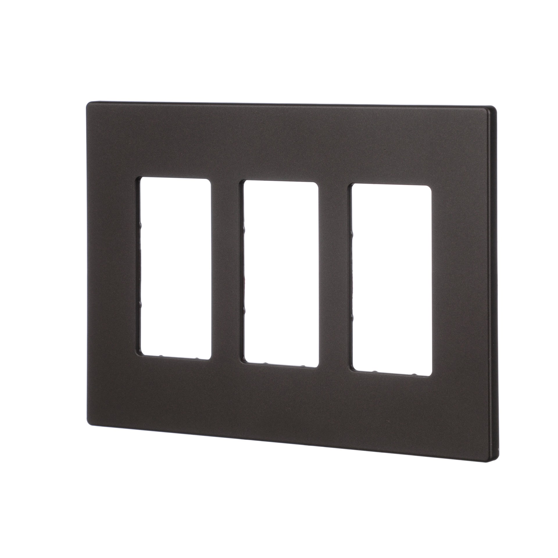 slide 2 of 6, Eaton 3 -Gang Midsize Size Oil-Rubbed Bronze Polycarbonate Indoor Screwless Decorator Wall Plate, 1 ct
