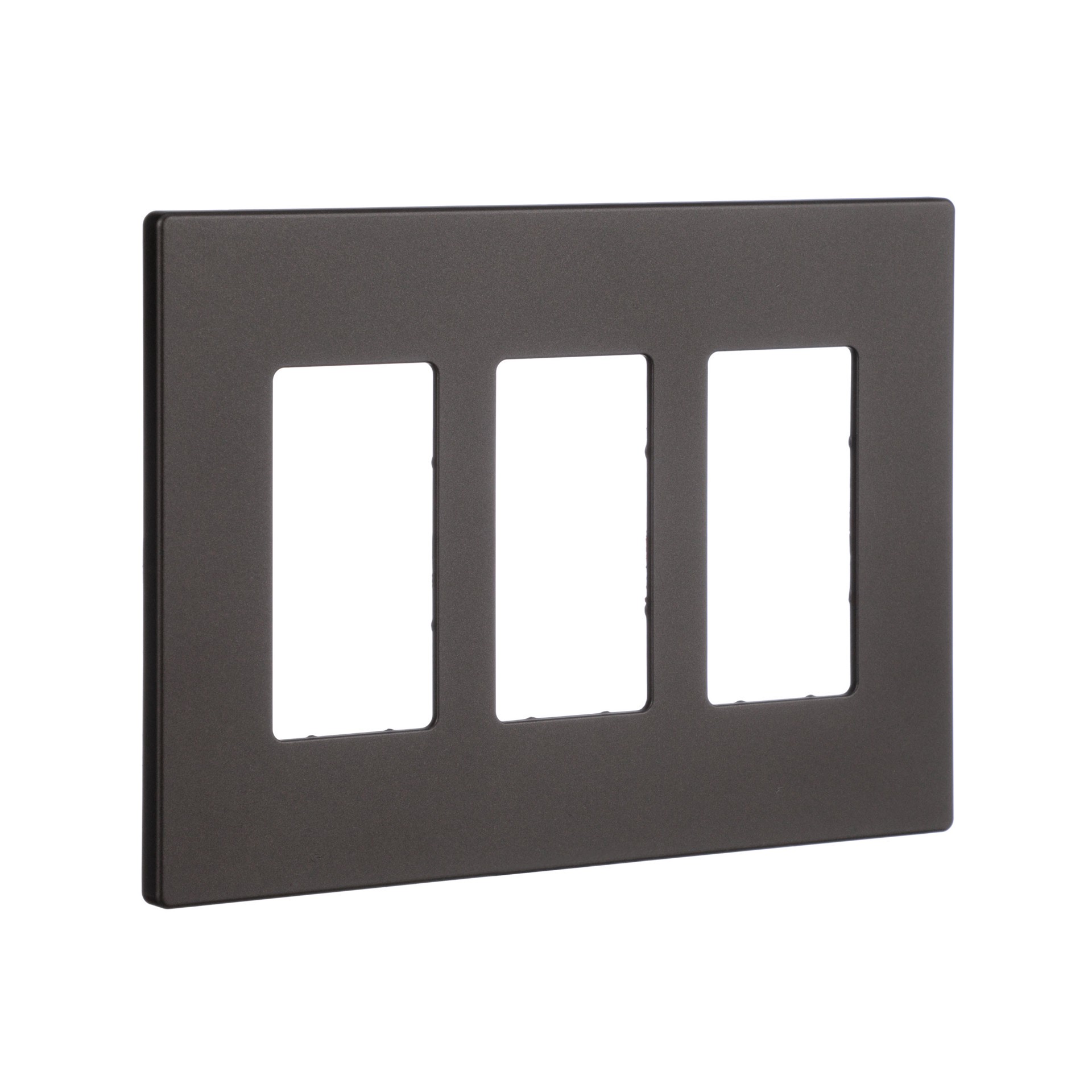 slide 6 of 6, Eaton 3 -Gang Midsize Size Oil-Rubbed Bronze Polycarbonate Indoor Screwless Decorator Wall Plate, 1 ct