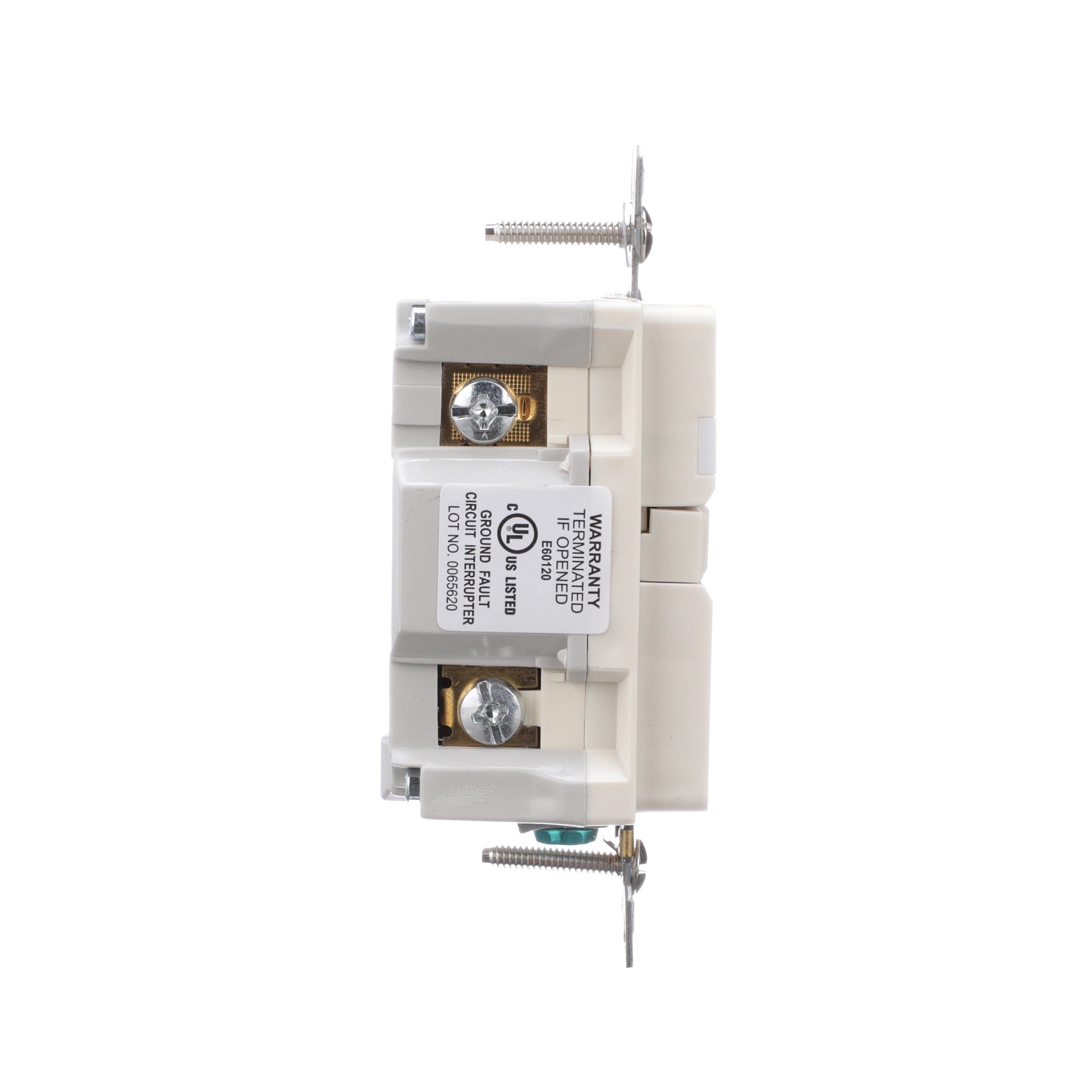 slide 5 of 6, Eaton 15 -Amp 125-volt Tamper Resistant GFCI Residential/Commercial Decorator Outlet with night light , Light almond, 1 ct