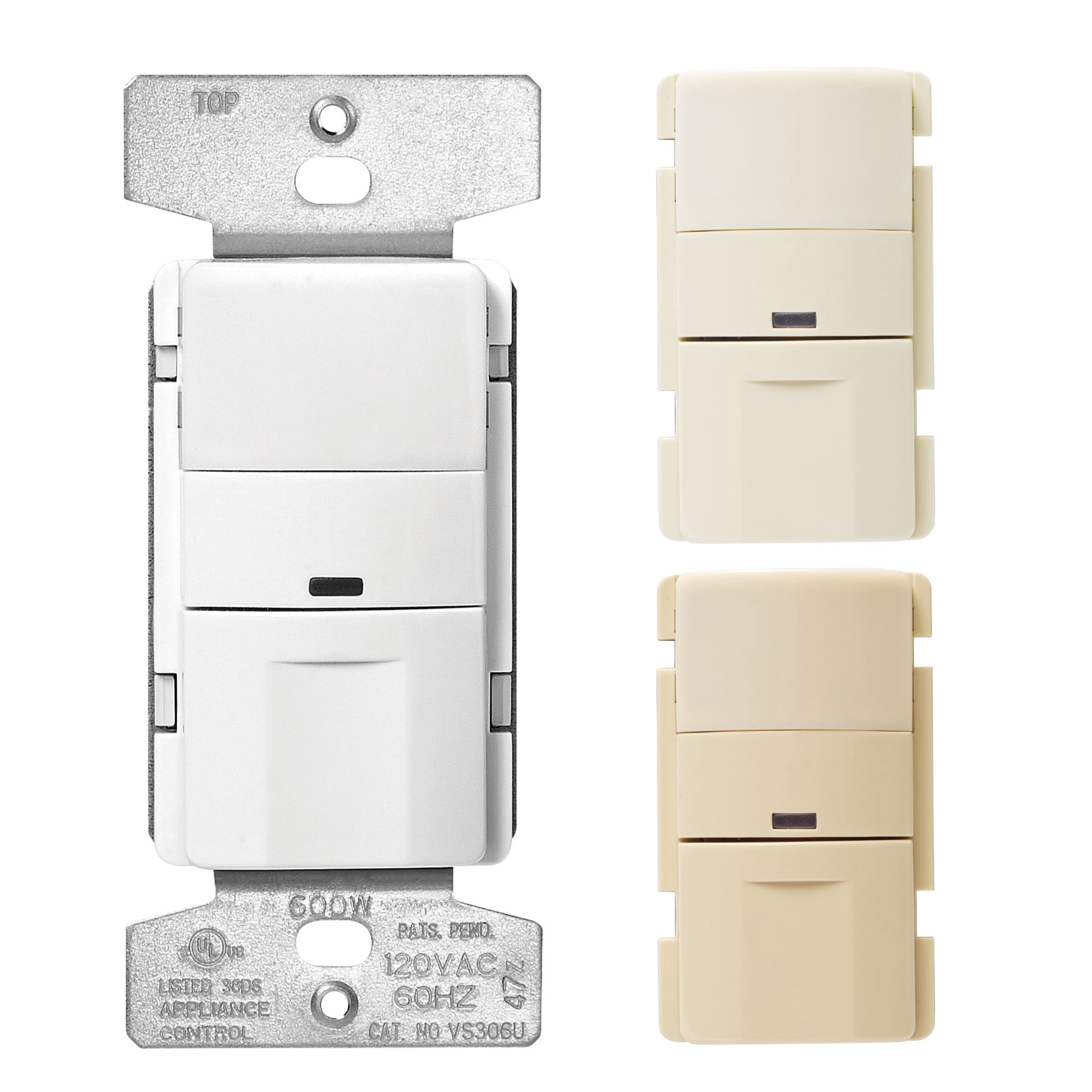 slide 1 of 6, Eaton Single-pole/3-way 5 -Amp Vacancy Motion Sensor Light Switch , White/Light Almond/Ivory, 1 ct