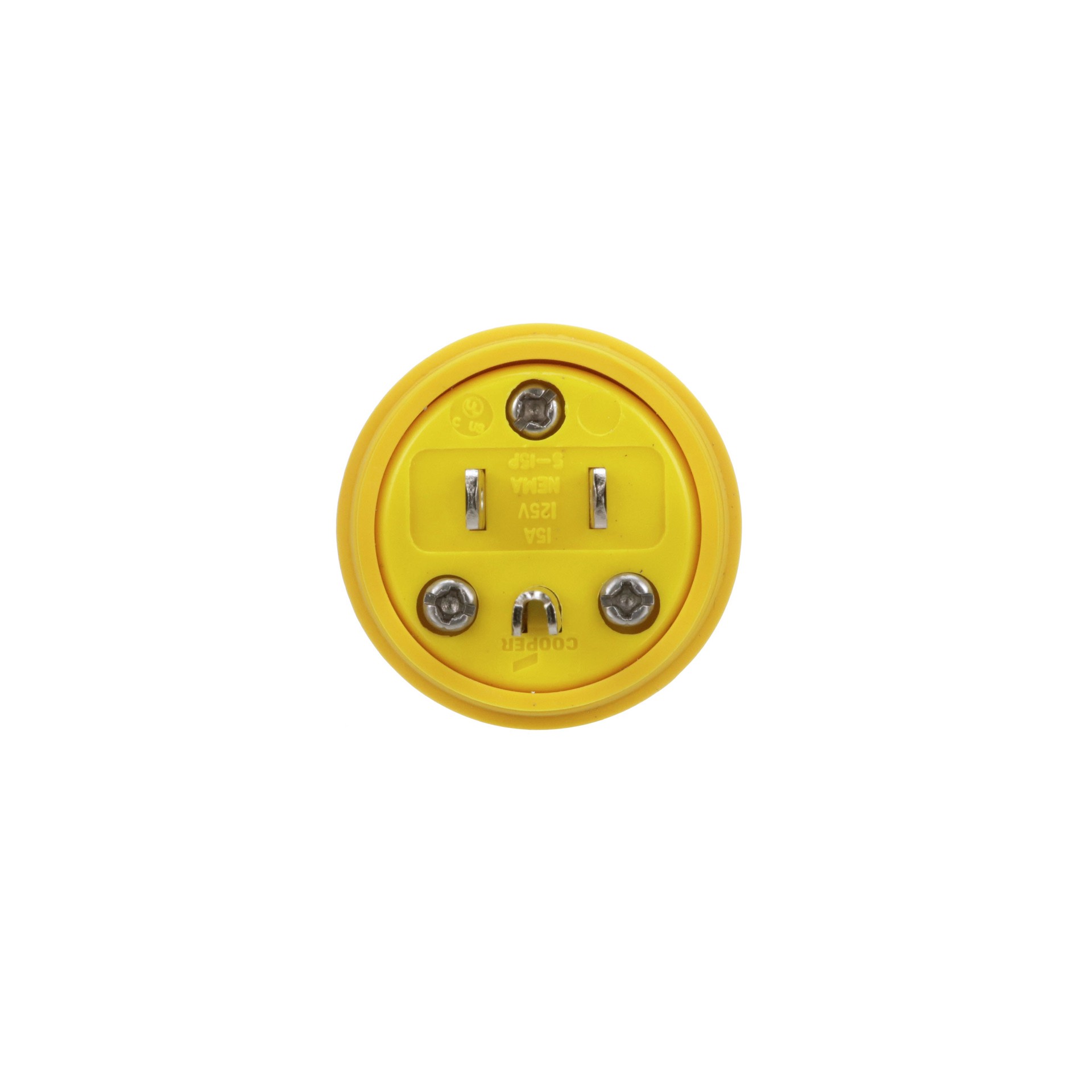 slide 2 of 6, Eaton Arrow Hart Arrow Hart 15-Amp 125 -Volt NEMA 5-15 Watertight 3-wire grounding Industrial Straight Plug , Yellow, 1 ct