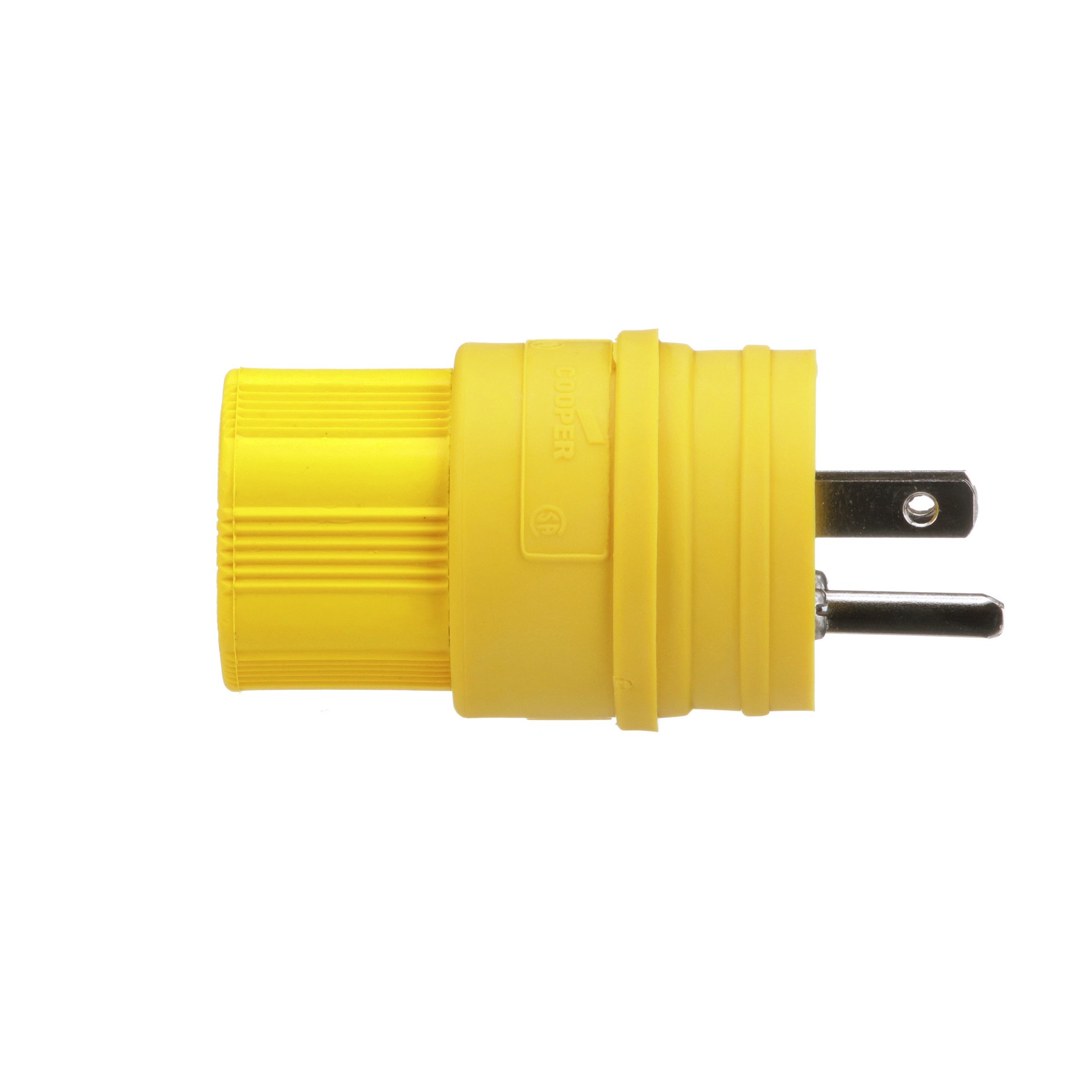 slide 5 of 6, Eaton Arrow Hart Arrow Hart 15-Amp 125 -Volt NEMA 5-15 Watertight 3-wire grounding Industrial Straight Plug , Yellow, 1 ct