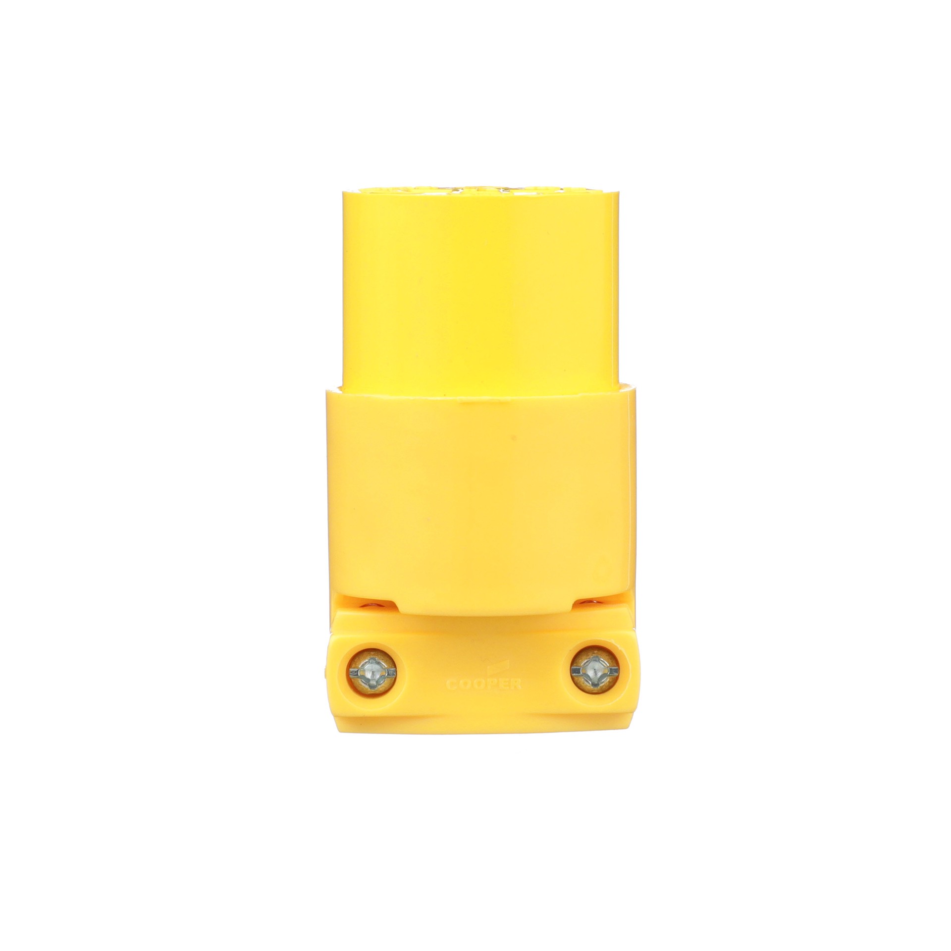 slide 4 of 6, Eaton 15-Amp 125 -Volt NEMA 5-15 3-wire grounding Heavy-duty Straight Connector , Yellow, 1 ct