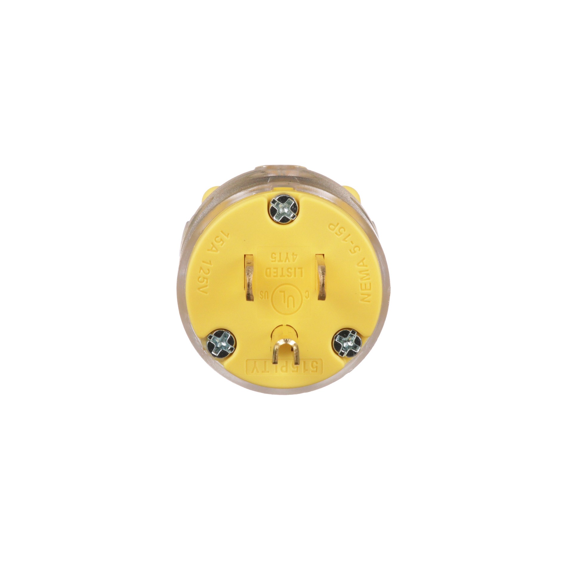 slide 2 of 6, Eaton 15-Amp 125 -Volt NEMA 5-15 3-wire General-duty Straight Plug , Yellow, 1 ct