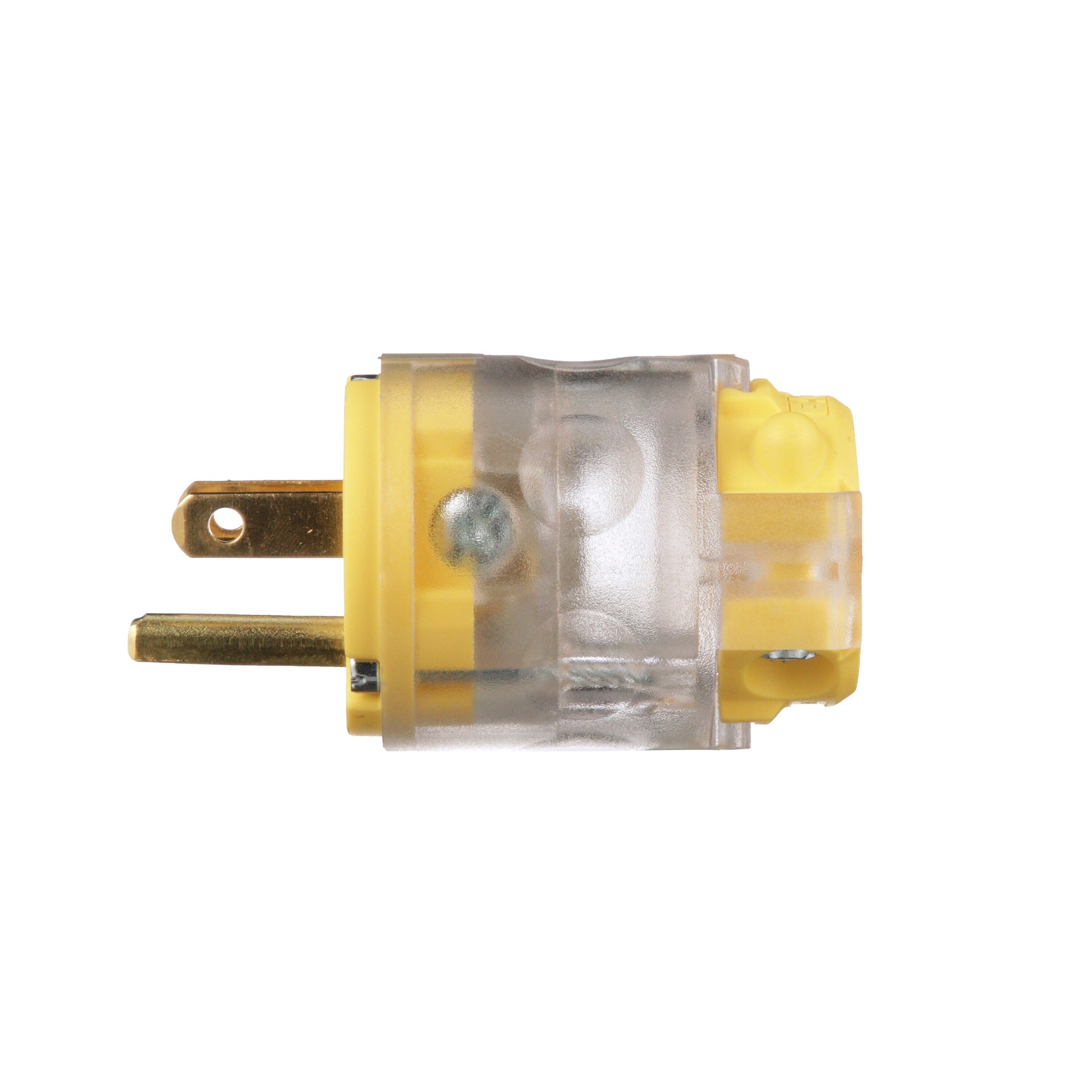 slide 3 of 6, Eaton 15-Amp 125 -Volt NEMA 5-15 3-wire General-duty Straight Plug , Yellow, 1 ct