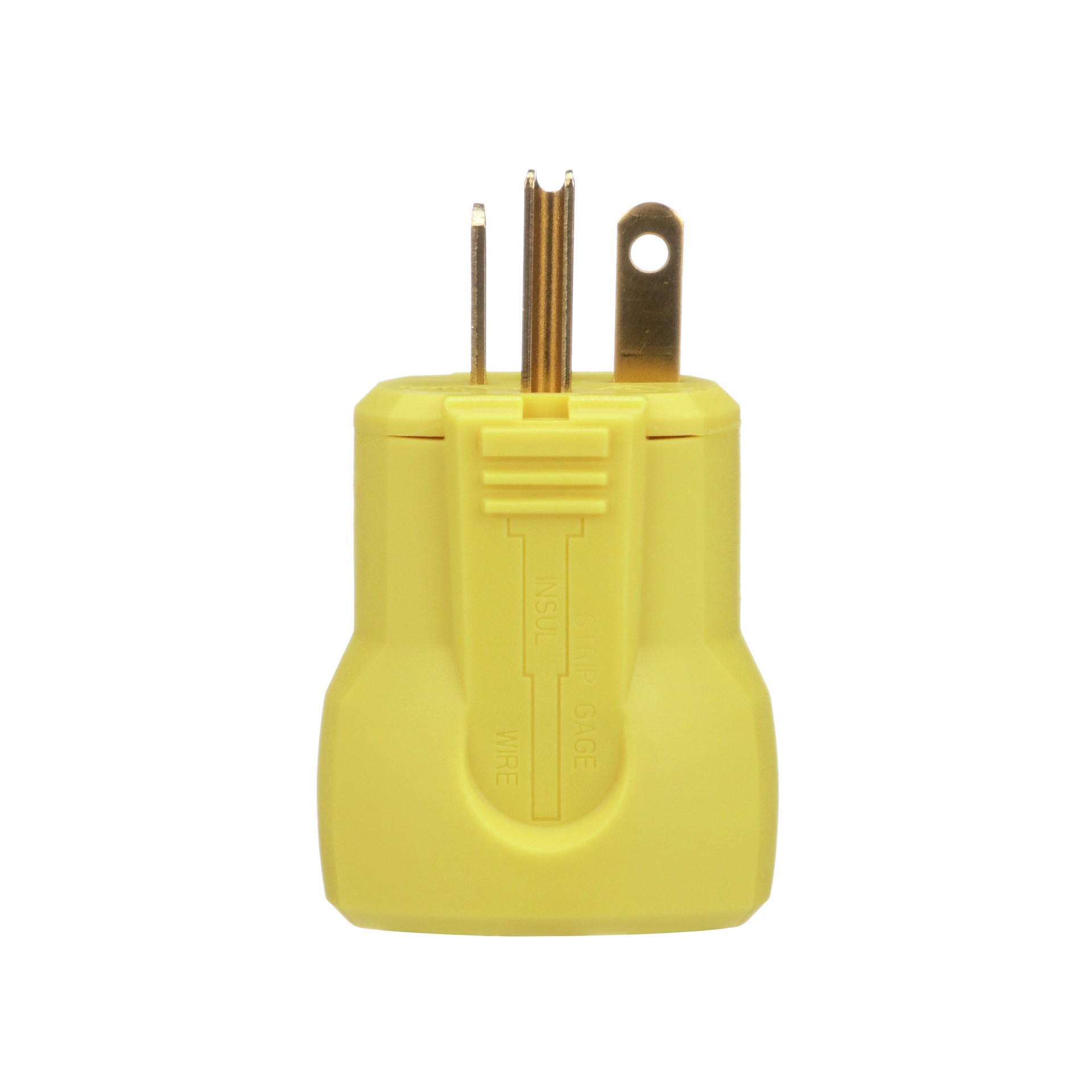 slide 6 of 6, Eaton Arrow Hart Arrow Hart 20-Amp 125 -Volt NEMA 5-20 3-wire grounding Heavy-duty Straight Plug , Yellow, 1 ct