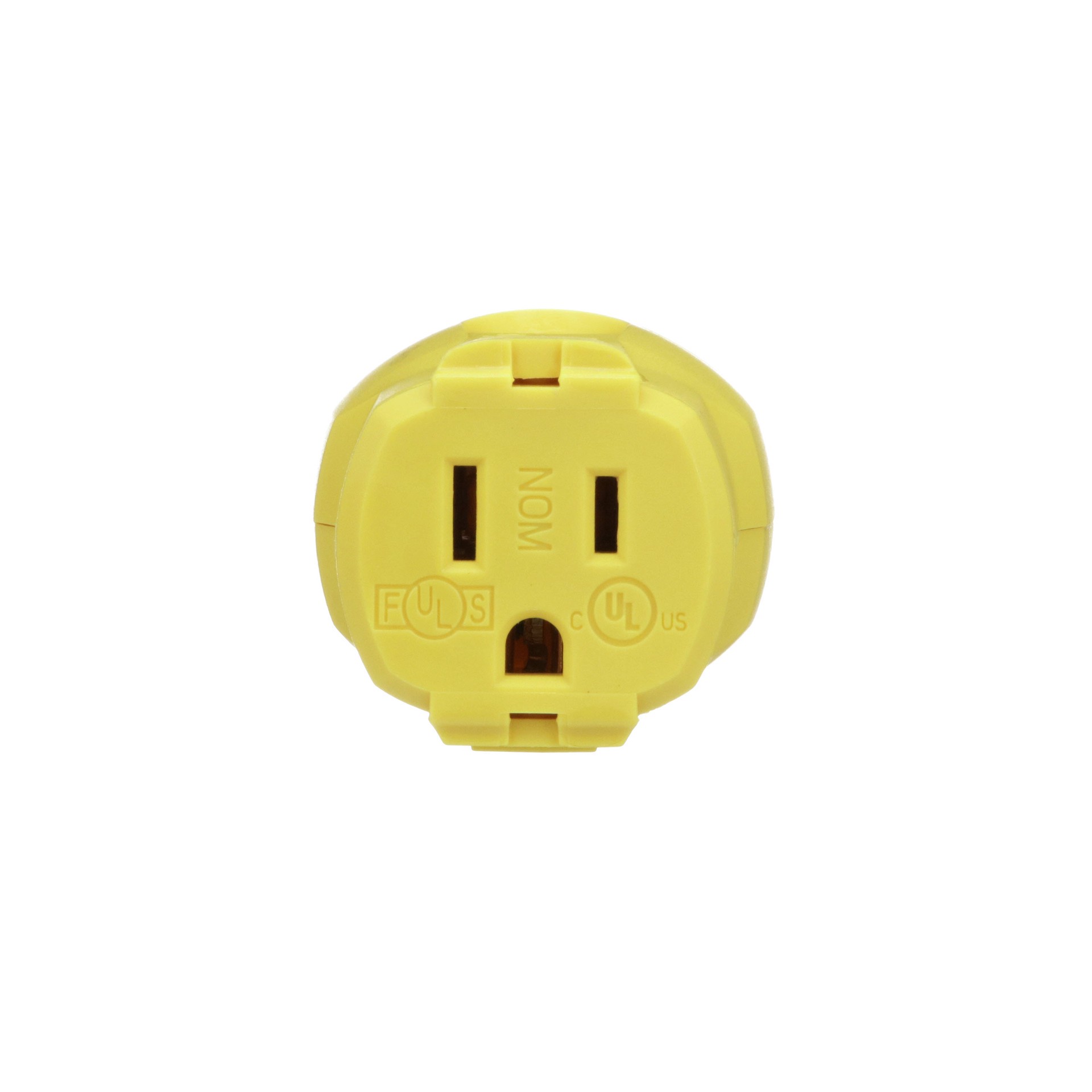 slide 2 of 6, Eaton Arrow Hart Arrow Hart 15-Amp 125 -Volt NEMA 5-15 3-wire grounding Heavy-duty Straight Connector , Yellow, 1 ct