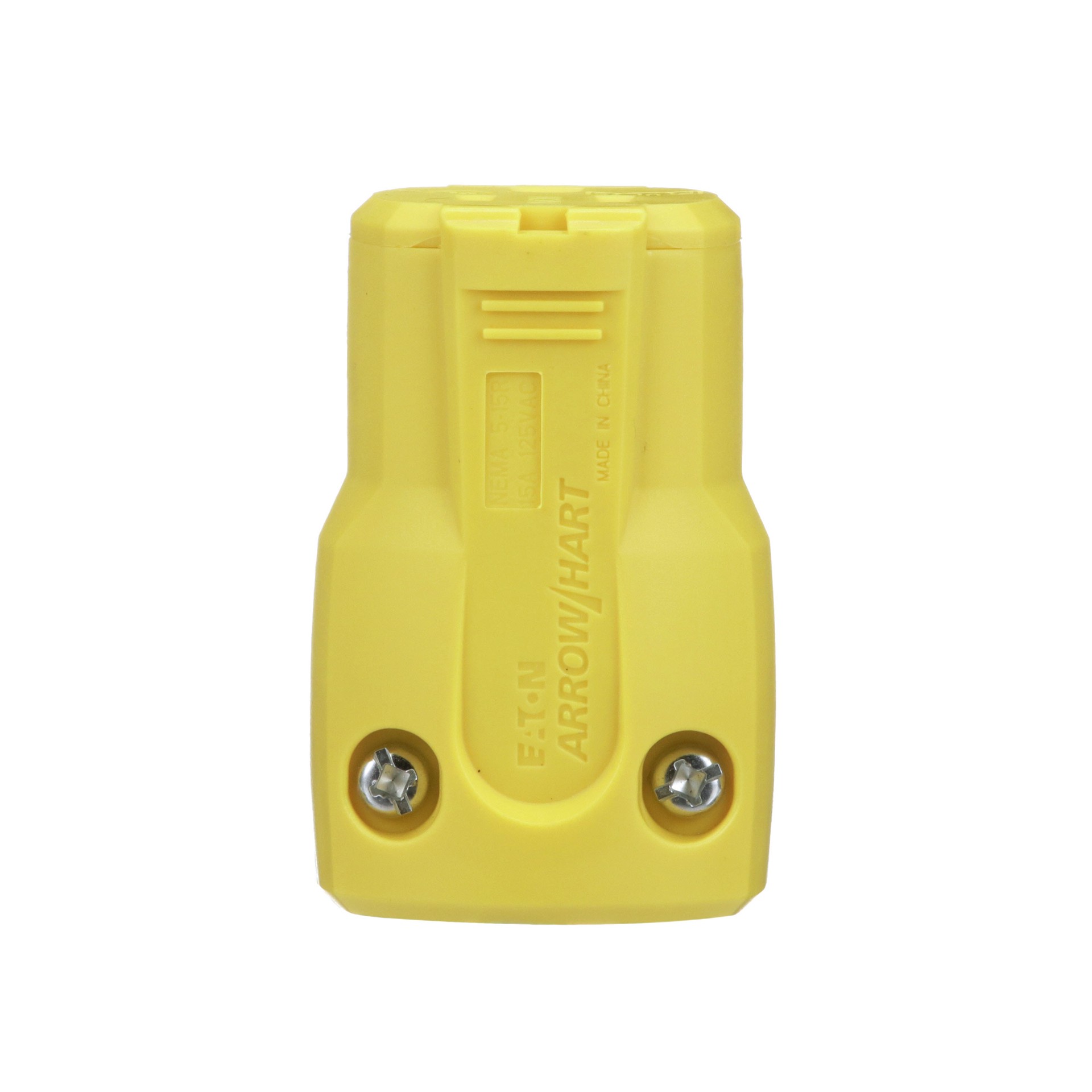 slide 1 of 6, Eaton Arrow Hart Arrow Hart 15-Amp 125 -Volt NEMA 5-15 3-wire grounding Heavy-duty Straight Connector , Yellow, 1 ct