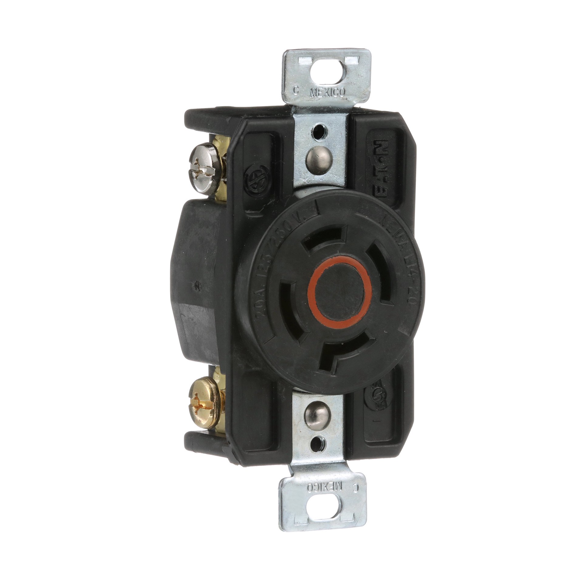 slide 6 of 6, Eaton Arrow Hart Arrow Hart 20 -Amp 125/250-volt Industrial Duplex Outlet , Orange, 1 ct