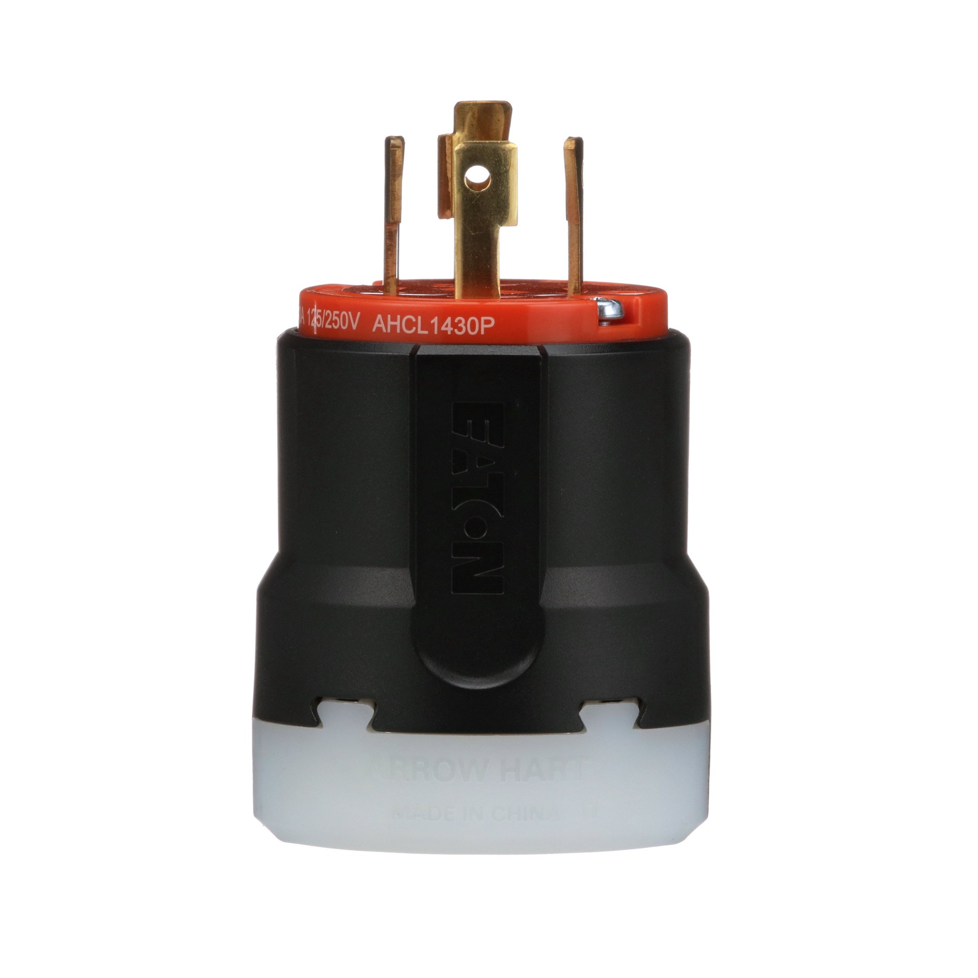 slide 6 of 6, Eaton Arrow Hart Arrow Hart 30-Amp 125/250 -Volt NEMA L14-30P 4-wire grounding Industrial Locking Plug , Orange, 1 ct