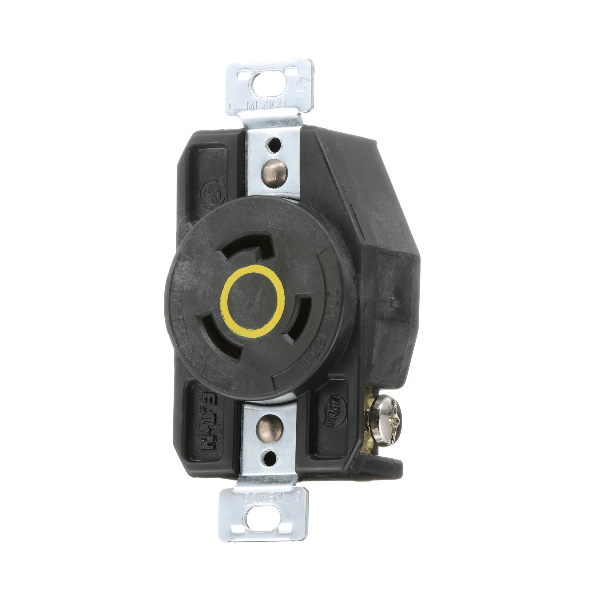 slide 2 of 6, Eaton Arrow Hart Arrow Hart 20 -Amp 125-volt Industrial Duplex Outlet , Yellow, 1 ct