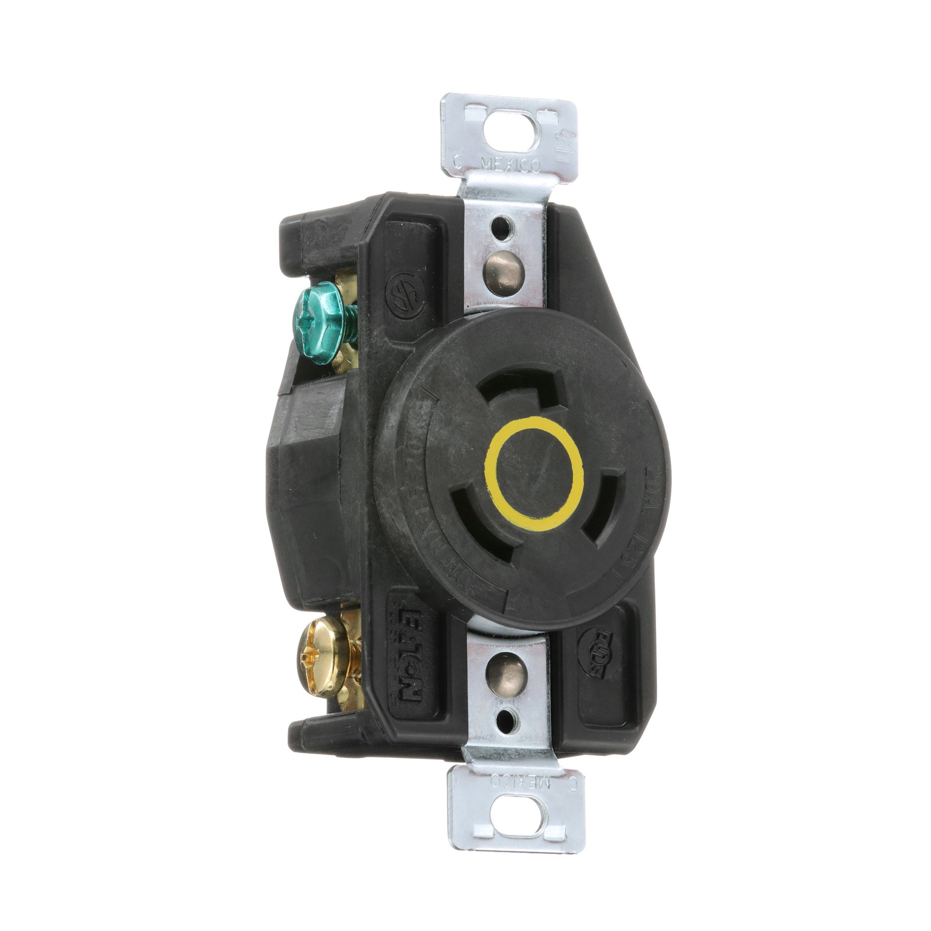 slide 6 of 6, Eaton Arrow Hart Arrow Hart 20 -Amp 125-volt Industrial Duplex Outlet , Yellow, 1 ct