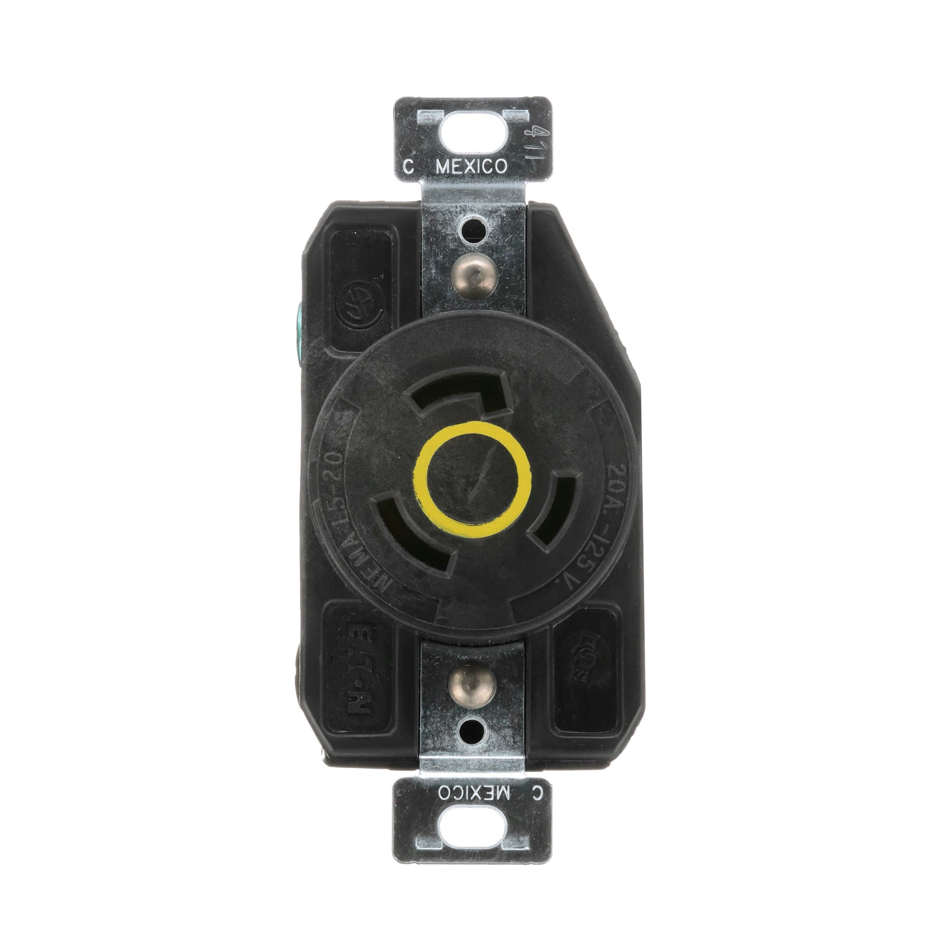 slide 1 of 6, Eaton Arrow Hart Arrow Hart 20 -Amp 125-volt Industrial Duplex Outlet , Yellow, 1 ct