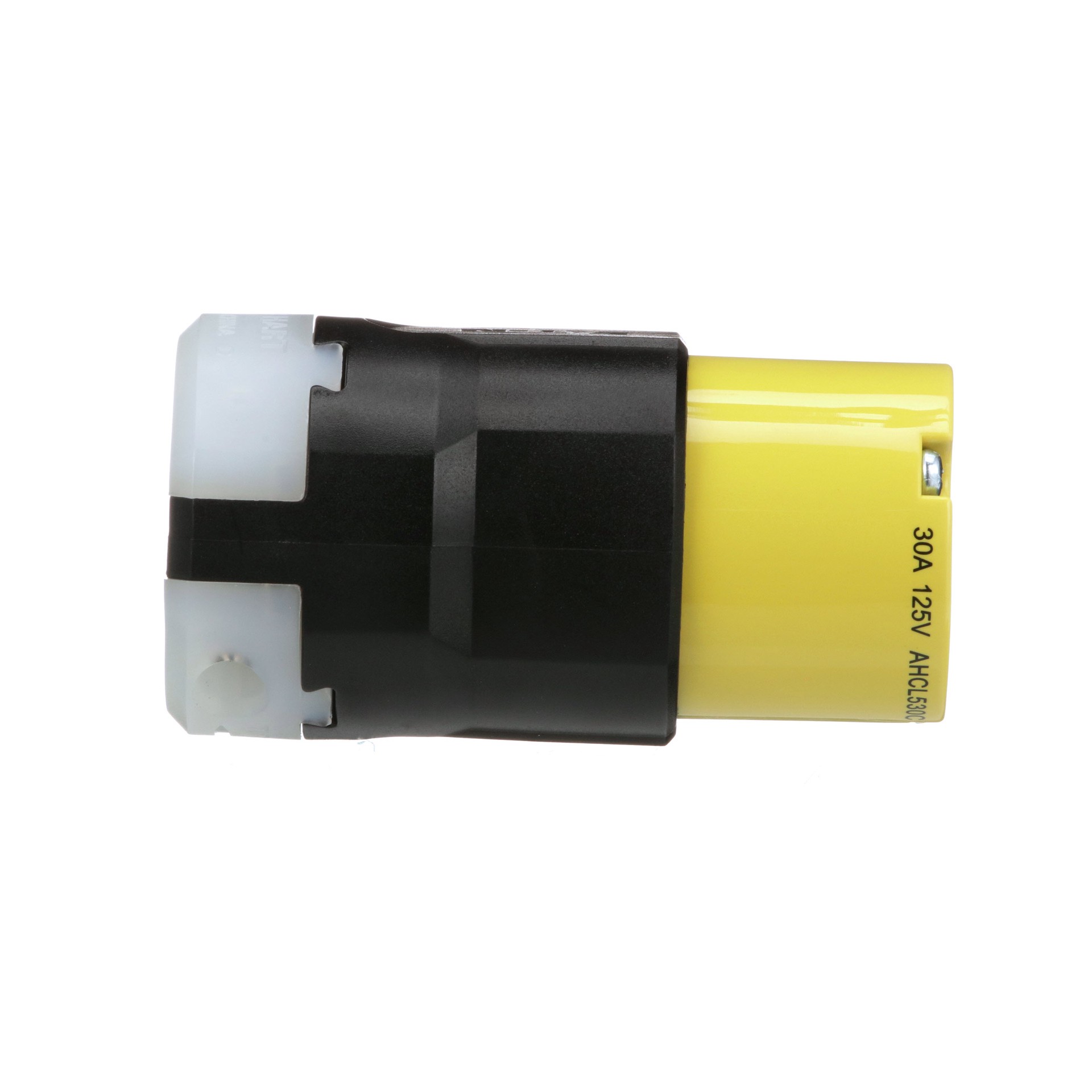 slide 5 of 6, Eaton Arrow Hart Arrow Hart 30-Amp 125 -Volt NEMA L5-30C 3-wire grounding Industrial Locking Connector , Yellow, 1 ct