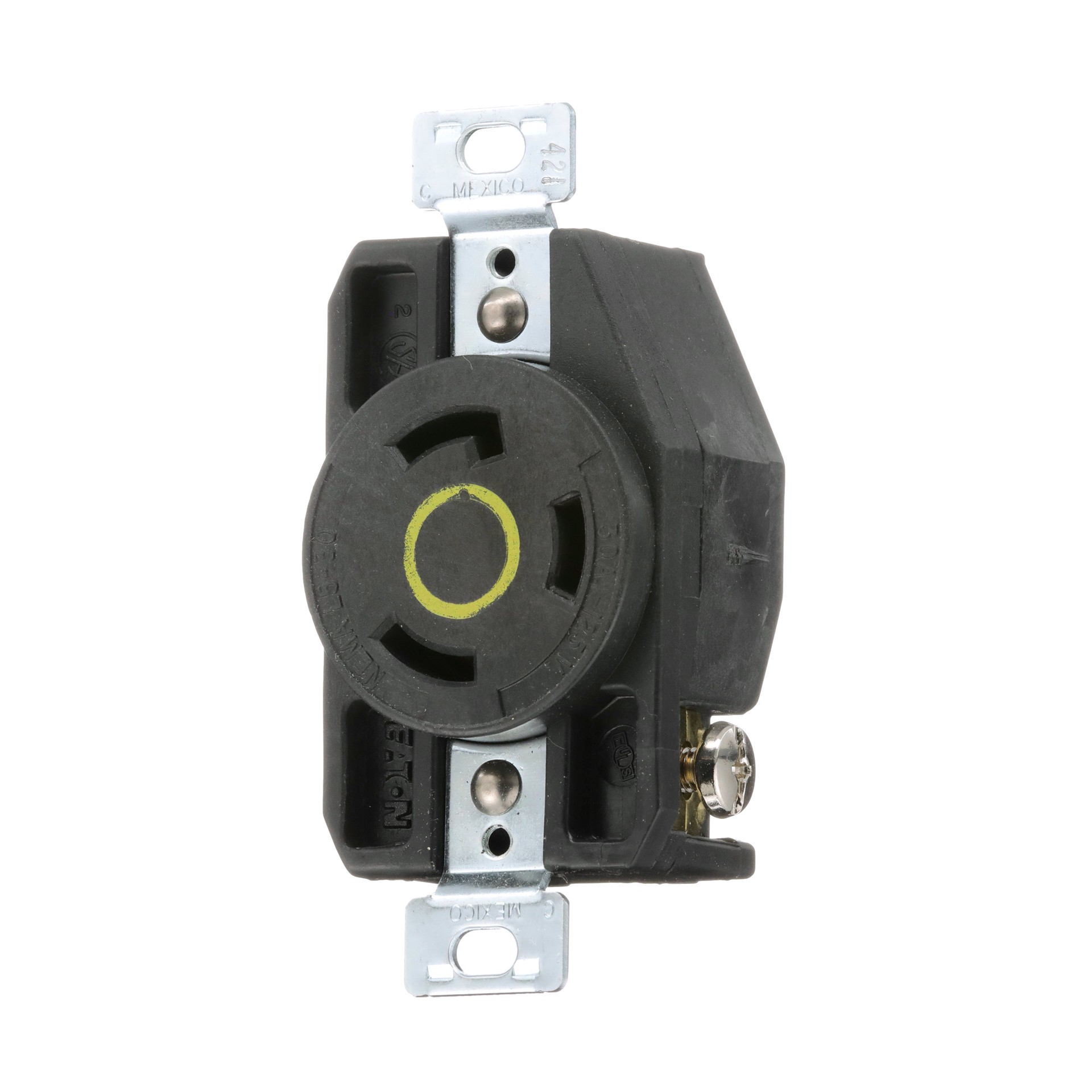 slide 2 of 6, Eaton Arrow Hart Arrow Hart 30 -Amp 125-volt Industrial Duplex Outlet , Yellow, 1 ct