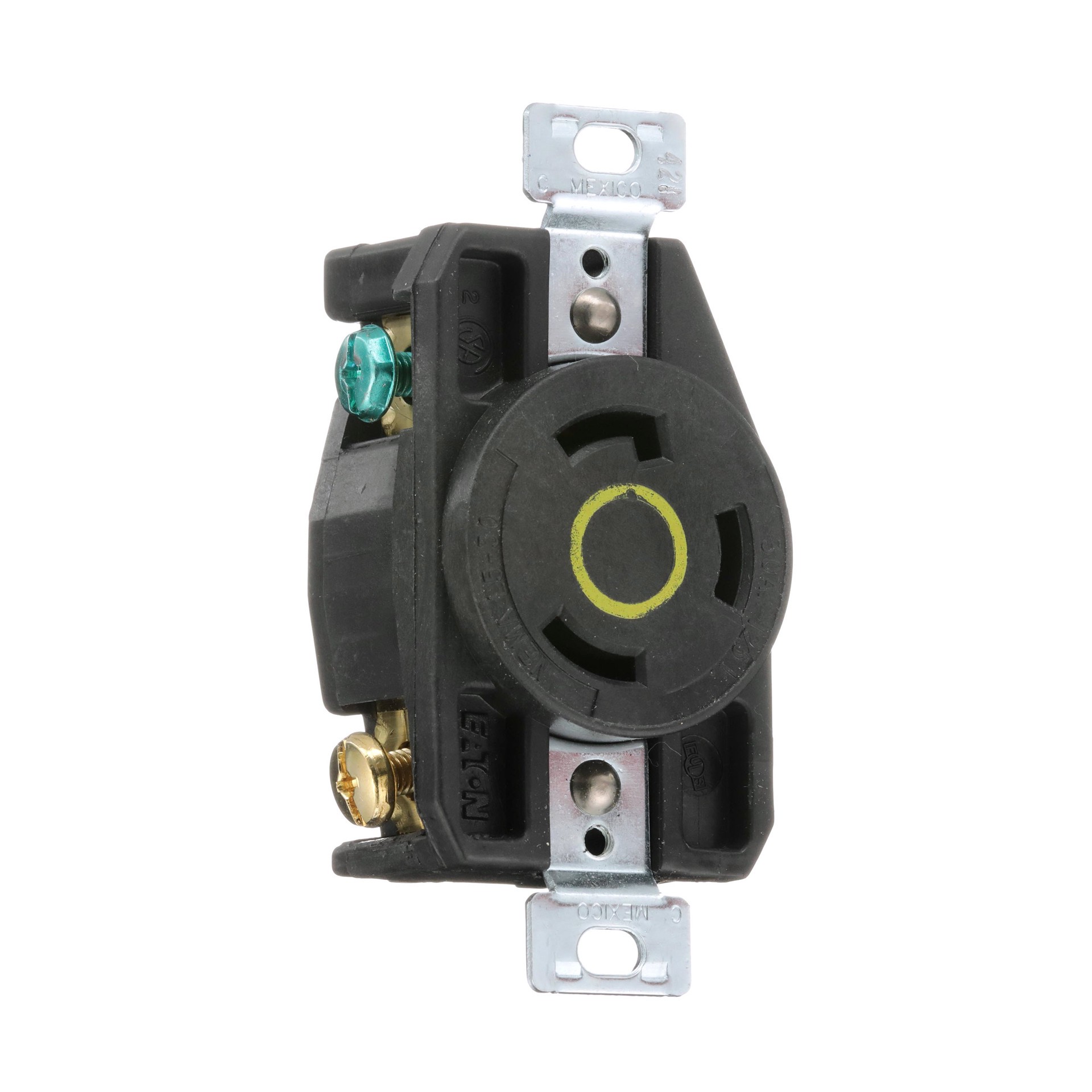 slide 6 of 6, Eaton Arrow Hart Arrow Hart 30 -Amp 125-volt Industrial Duplex Outlet , Yellow, 1 ct