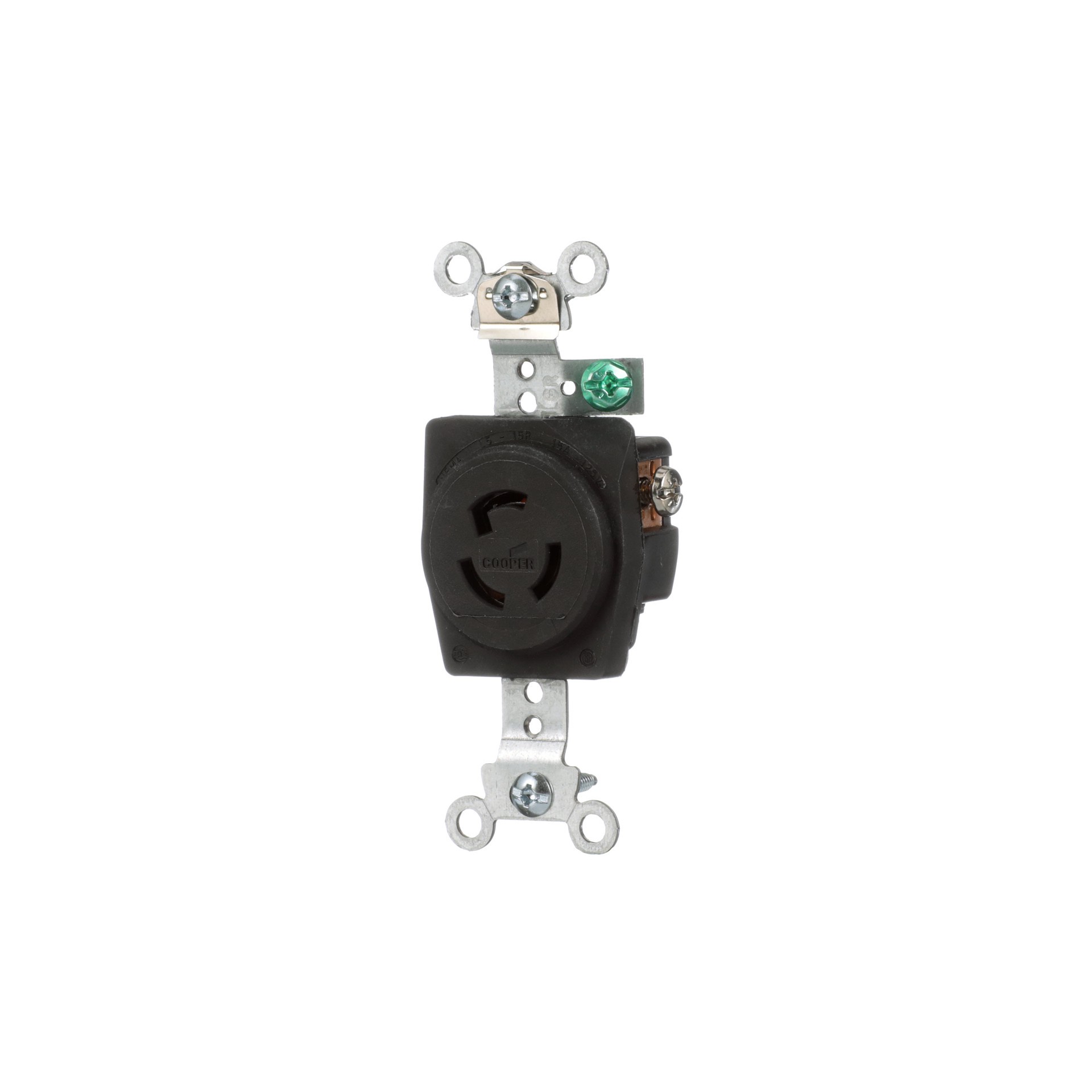 slide 2 of 6, Eaton Arrow Hart Arrow Hart 15 -Amp 125-volt Industrial Duplex Outlet , Black and white, 1 ct