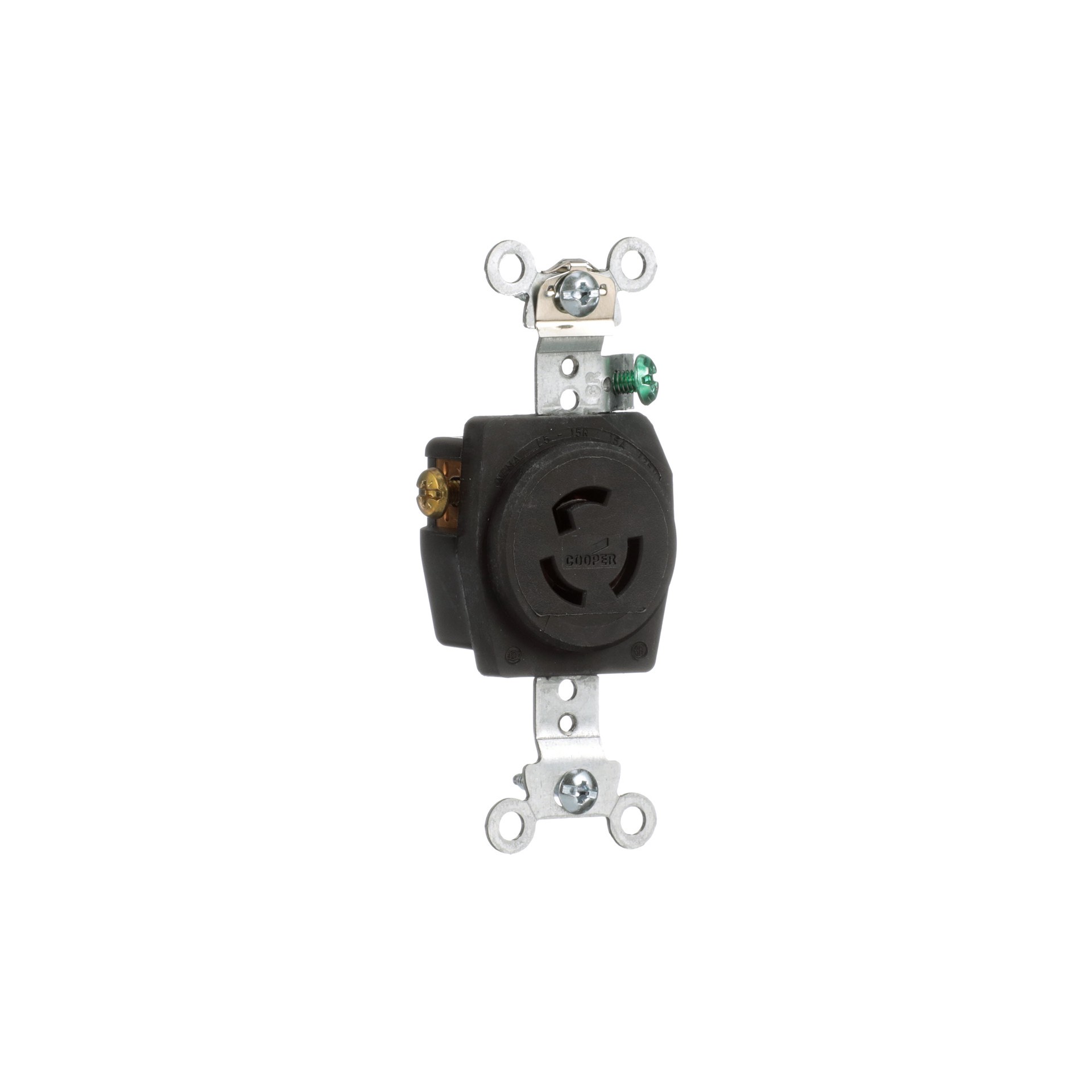 slide 6 of 6, Eaton Arrow Hart Arrow Hart 15 -Amp 125-volt Industrial Duplex Outlet , Black and white, 1 ct