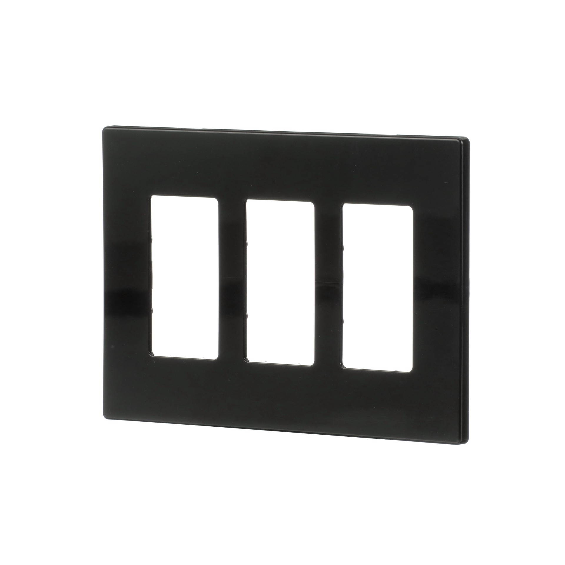 slide 2 of 6, Eaton 3 -Gang Midsize Size Black Polycarbonate Indoor Screwless Decorator Wall Plate, 1 ct