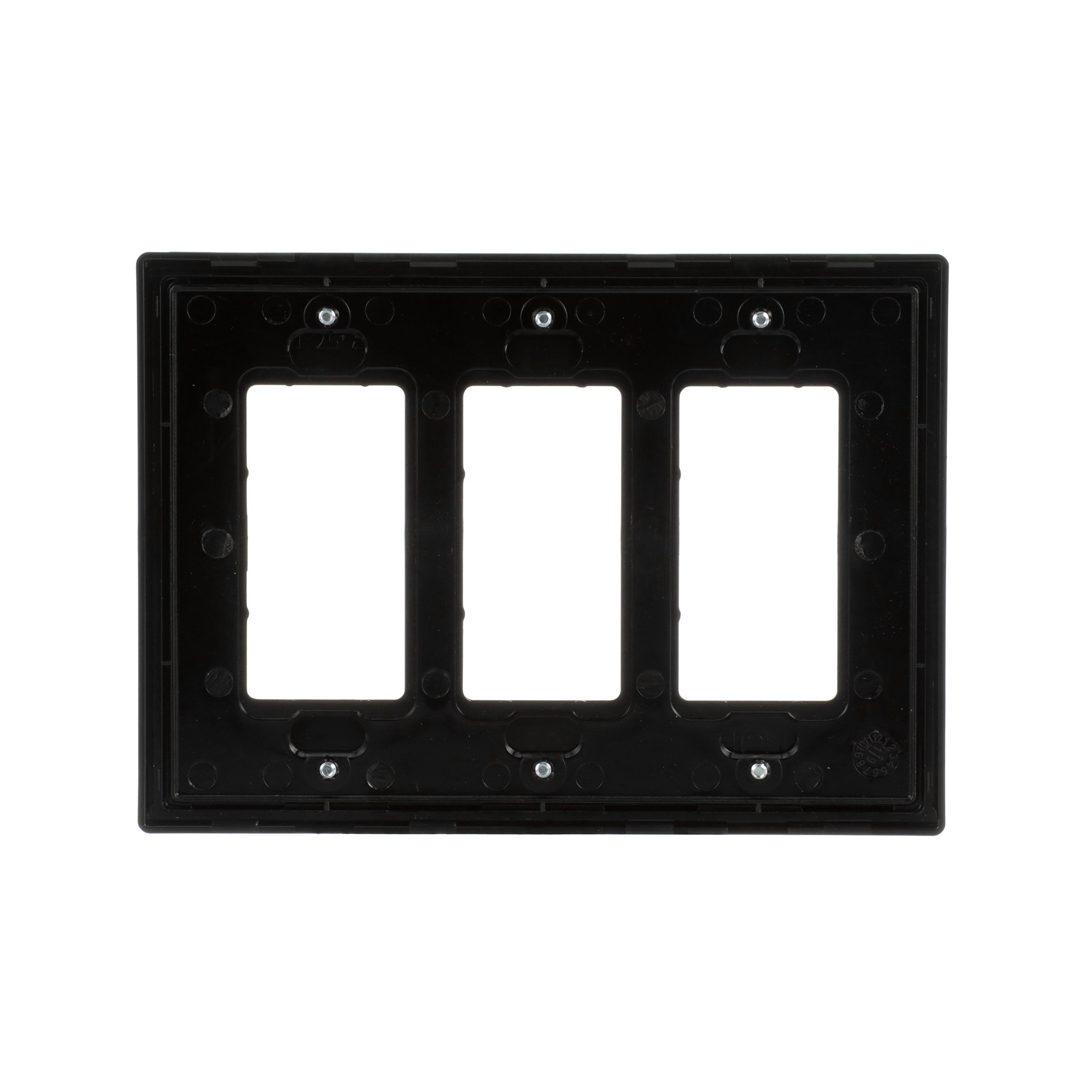 slide 4 of 6, Eaton 3 -Gang Midsize Size Black Polycarbonate Indoor Screwless Decorator Wall Plate, 1 ct