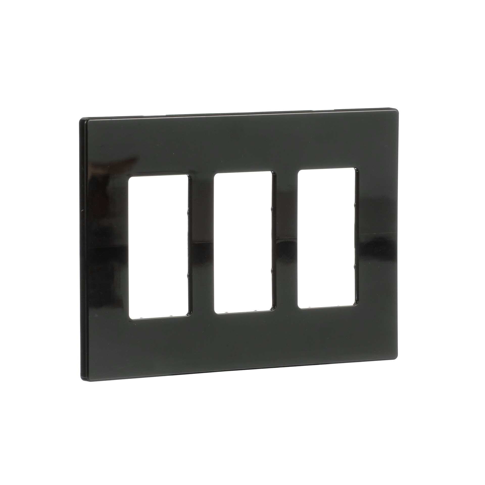 slide 6 of 6, Eaton 3 -Gang Midsize Size Black Polycarbonate Indoor Screwless Decorator Wall Plate, 1 ct