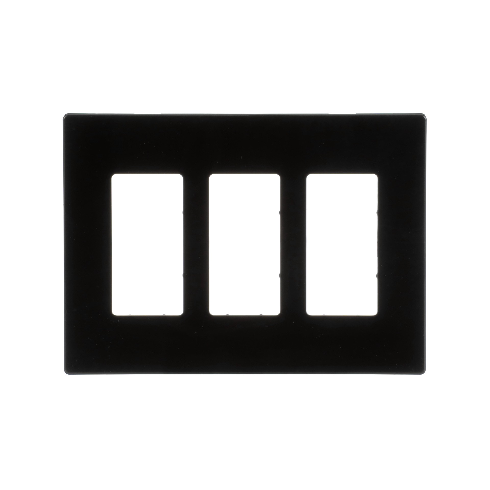 slide 1 of 6, Eaton 3 -Gang Midsize Size Black Polycarbonate Indoor Screwless Decorator Wall Plate, 1 ct