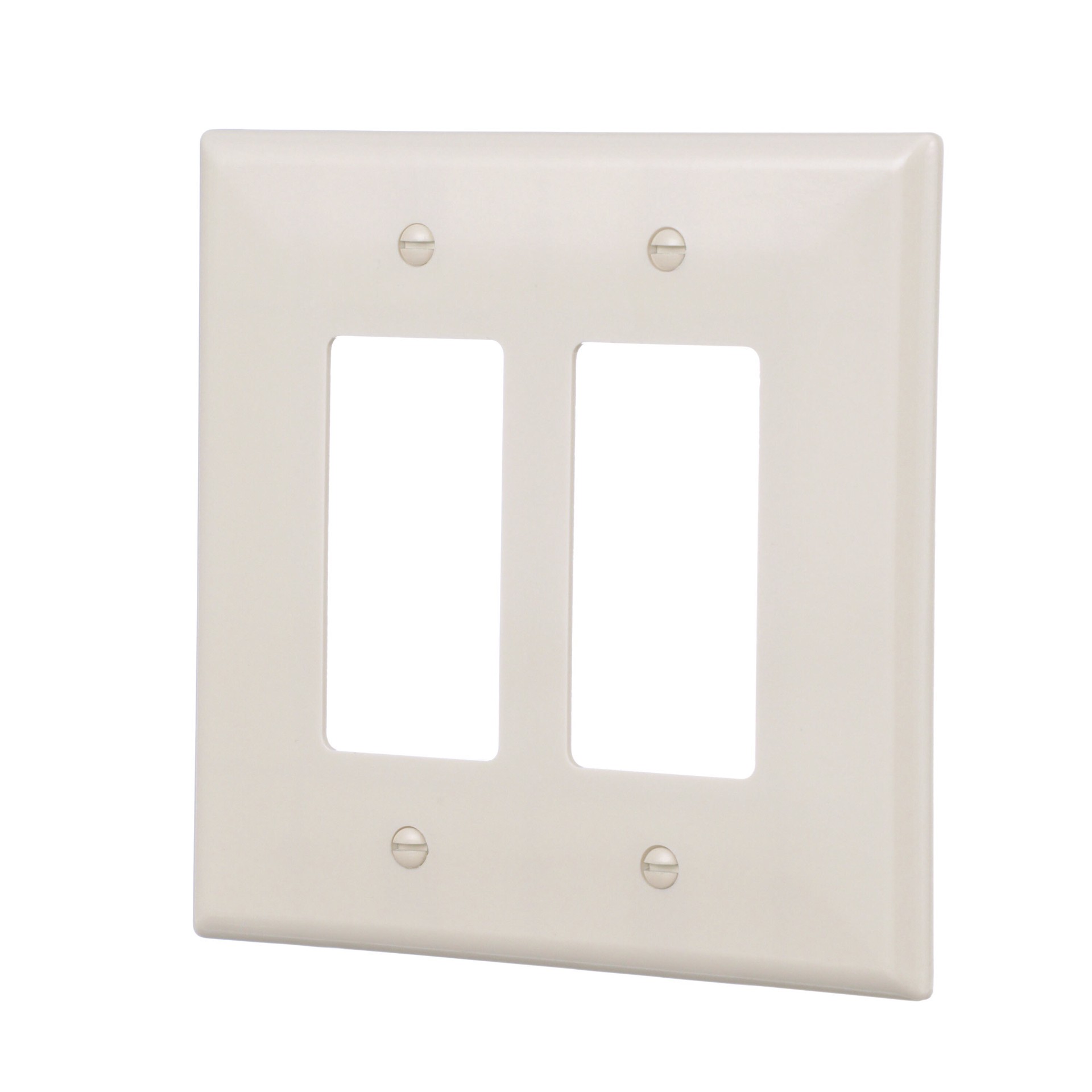 slide 2 of 6, Eaton 2 -Gang Jumbo Size Light almond Thermoplastic Indoor Decorator Wall Plate, 1 ct