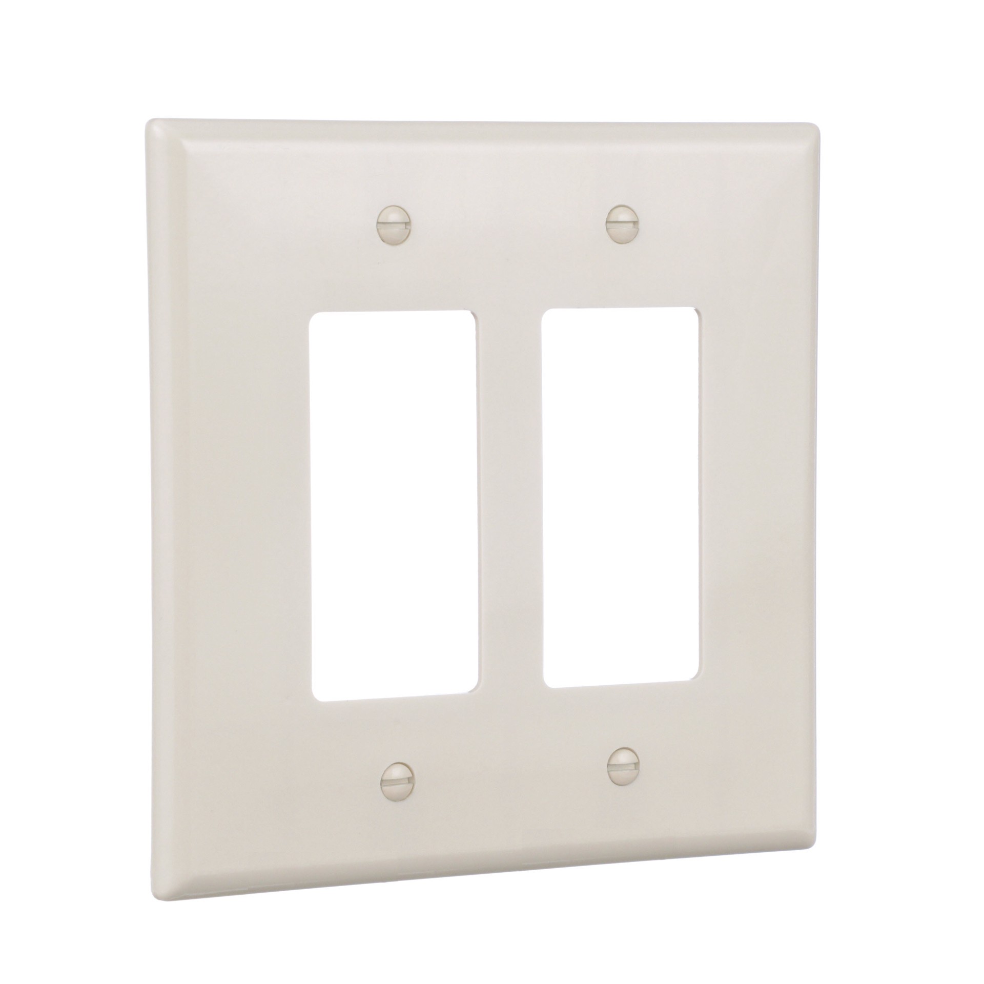 slide 6 of 6, Eaton 2 -Gang Jumbo Size Light almond Thermoplastic Indoor Decorator Wall Plate, 1 ct