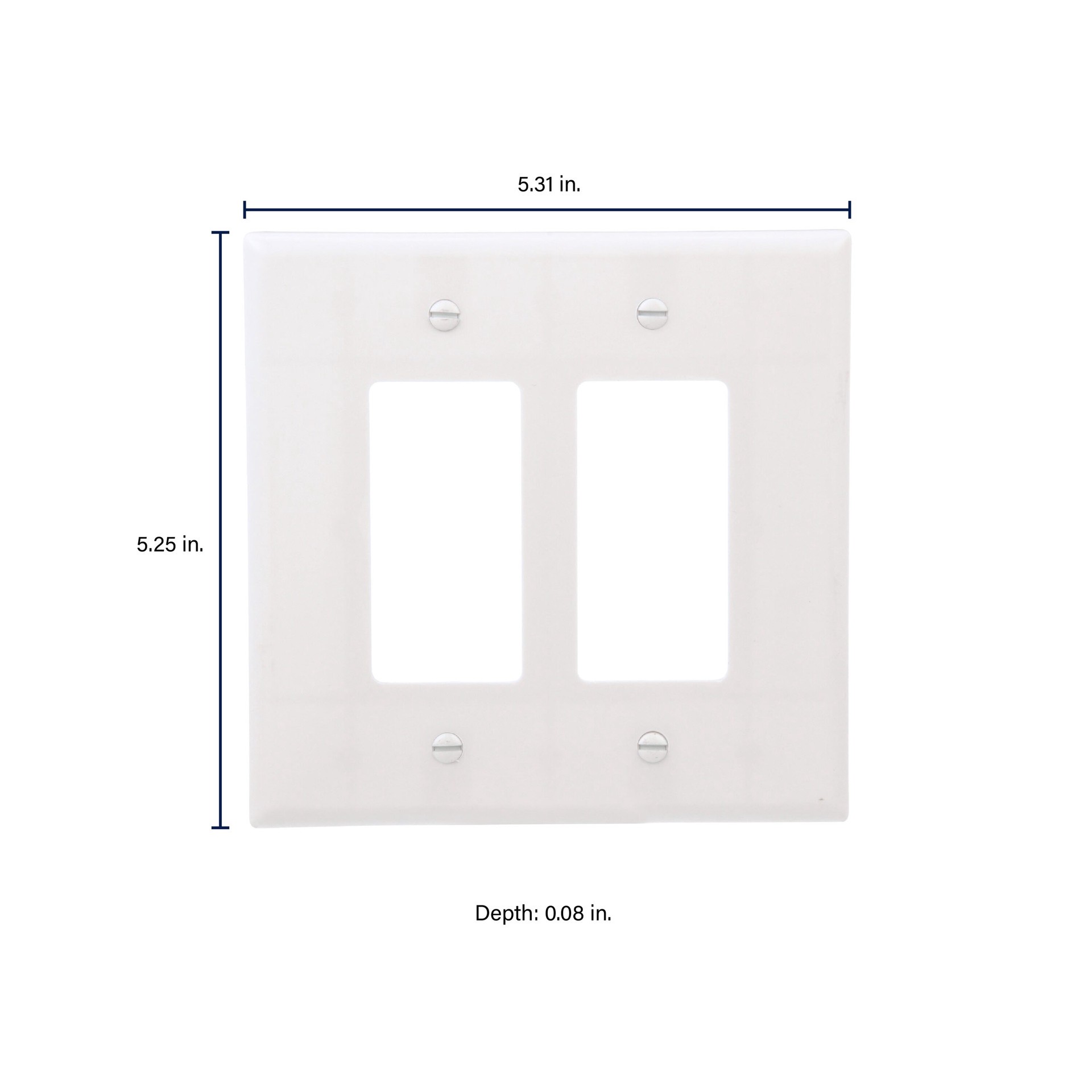 slide 2 of 6, Eaton 2 -Gang Jumbo Size White Thermoplastic Indoor Decorator Wall Plate, 1 ct