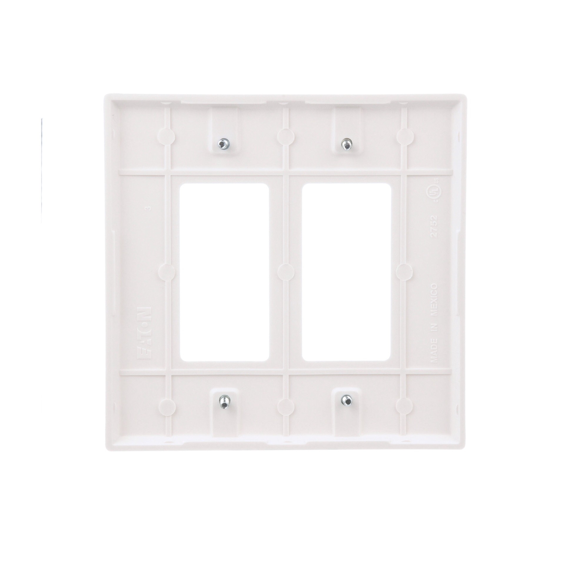 slide 5 of 6, Eaton 2 -Gang Jumbo Size White Thermoplastic Indoor Decorator Wall Plate, 1 ct