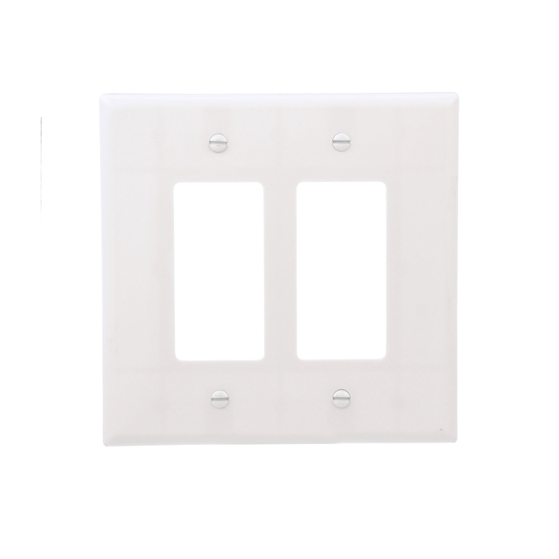 slide 1 of 6, Eaton 2 -Gang Jumbo Size White Thermoplastic Indoor Decorator Wall Plate, 1 ct