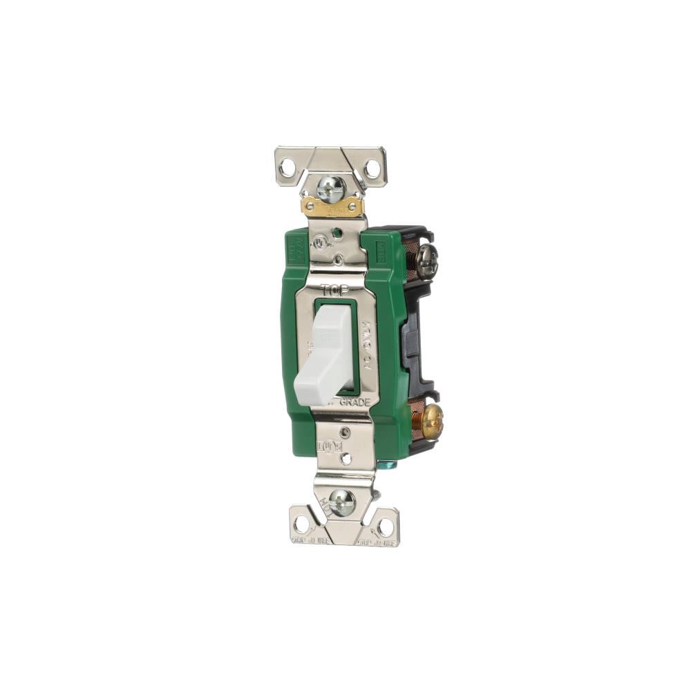 slide 2 of 6, Eaton 30-amp Double pole Toggle Light Switch , White, 1 ct