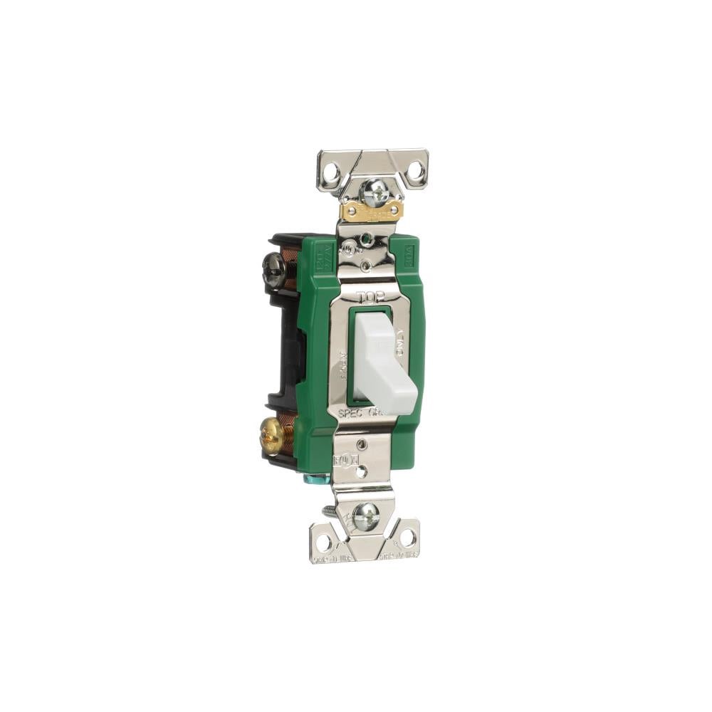 slide 6 of 6, Eaton 30-amp Double pole Toggle Light Switch , White, 1 ct
