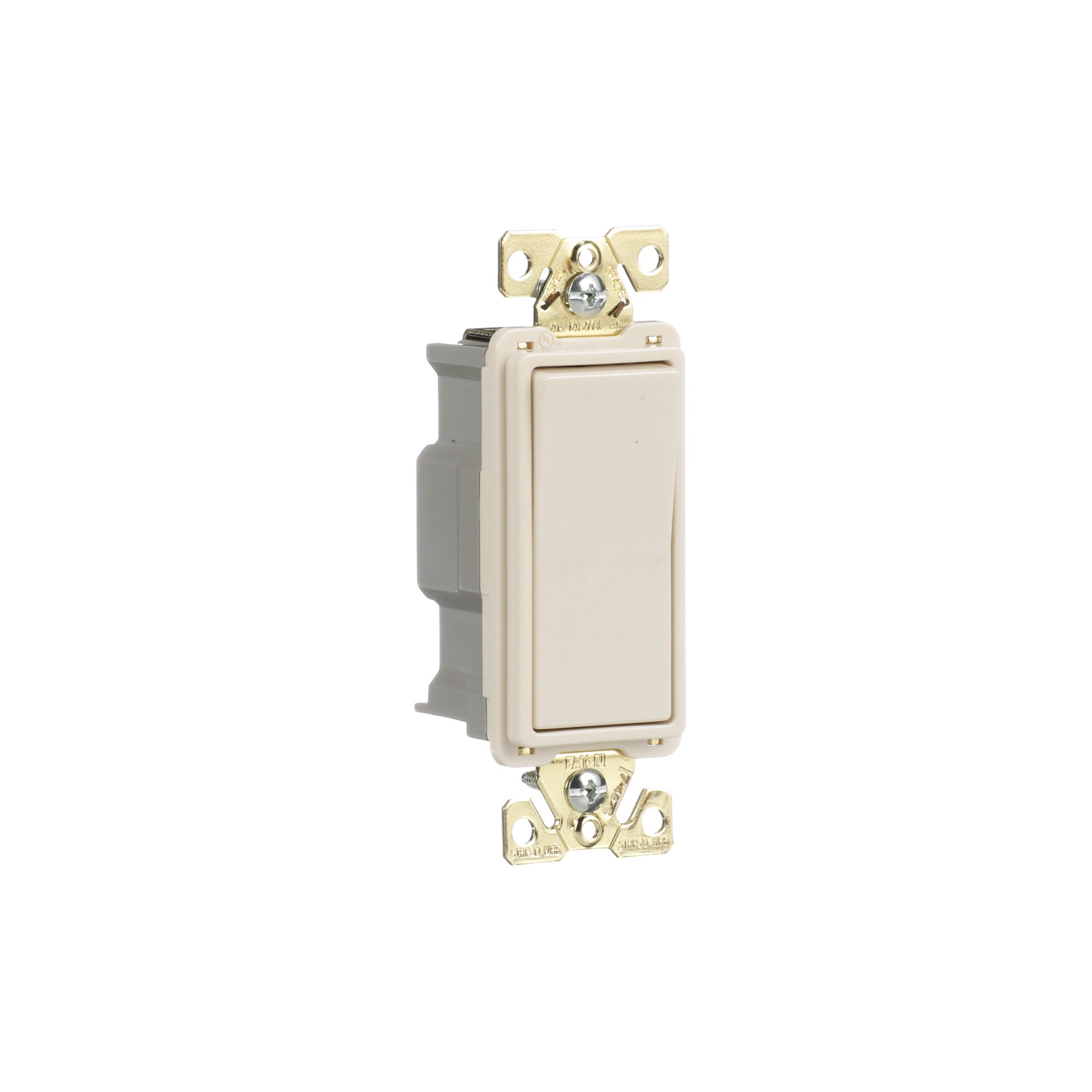 slide 6 of 6, Eaton 20-amp Single-pole Rocker Light Switch , Light almond, 1 ct