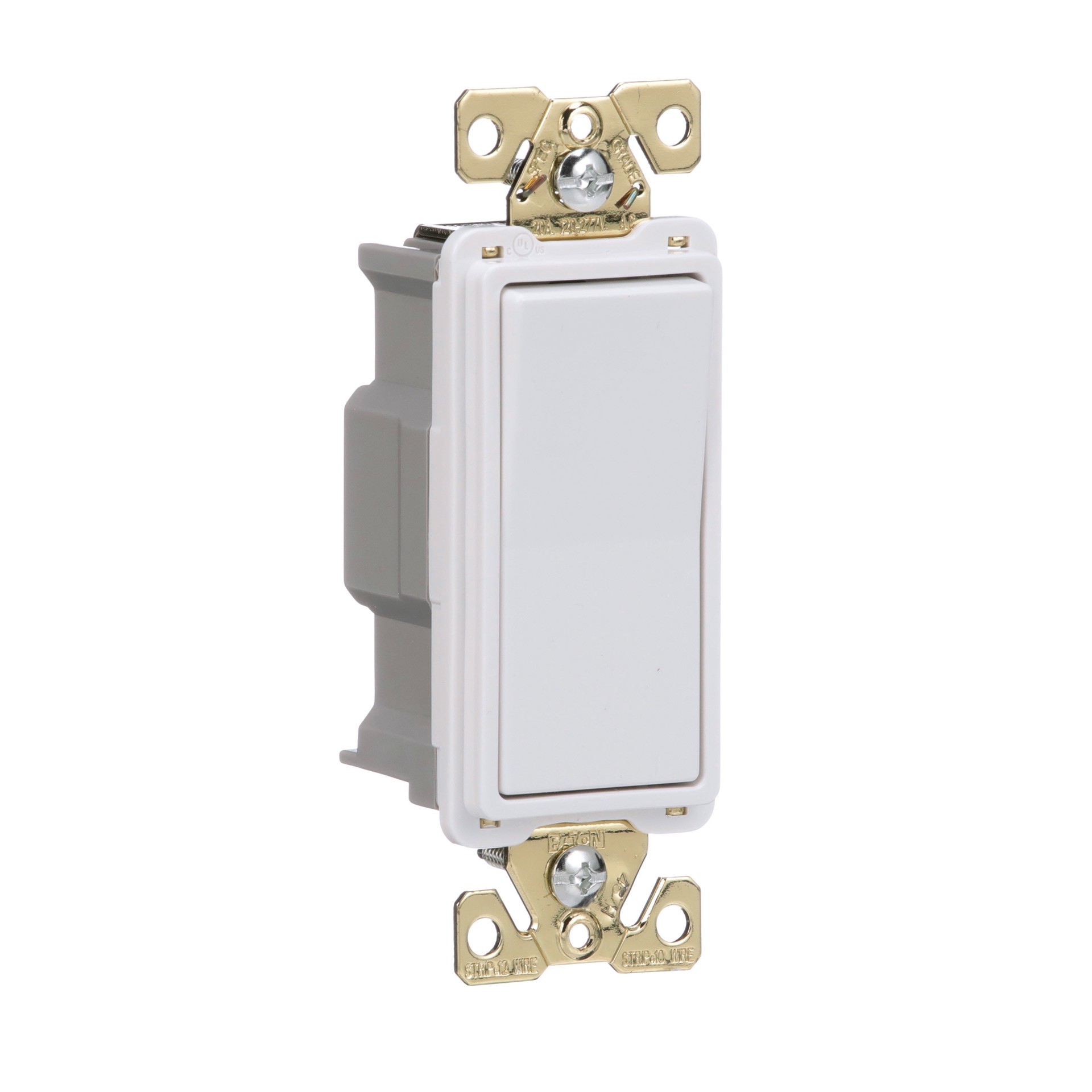 slide 6 of 6, Eaton 20-amp Single-pole Rocker Light Switch , White, 1 ct