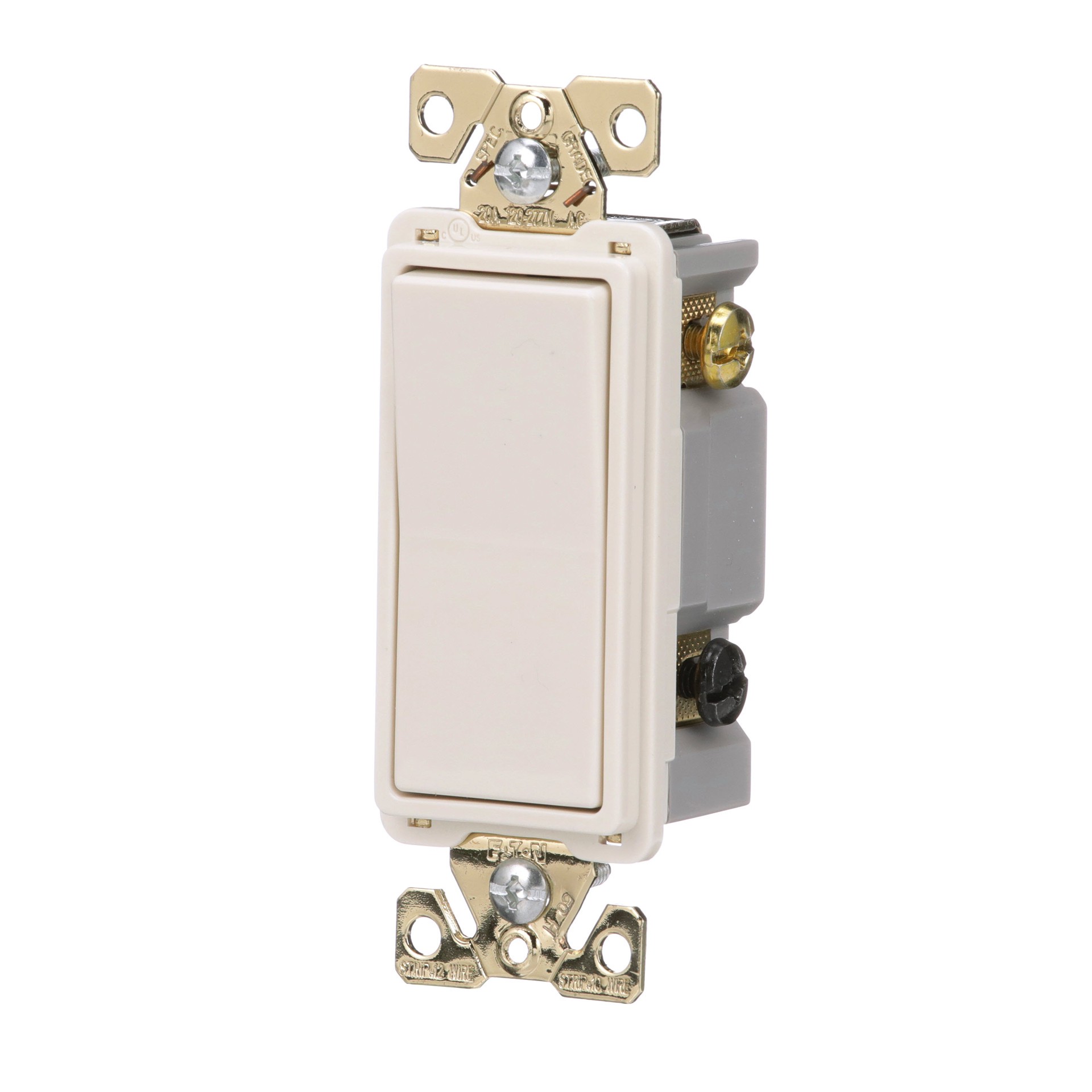 slide 2 of 6, Eaton 20-amp 3-way Rocker Light Switch , Light almond, 1 ct