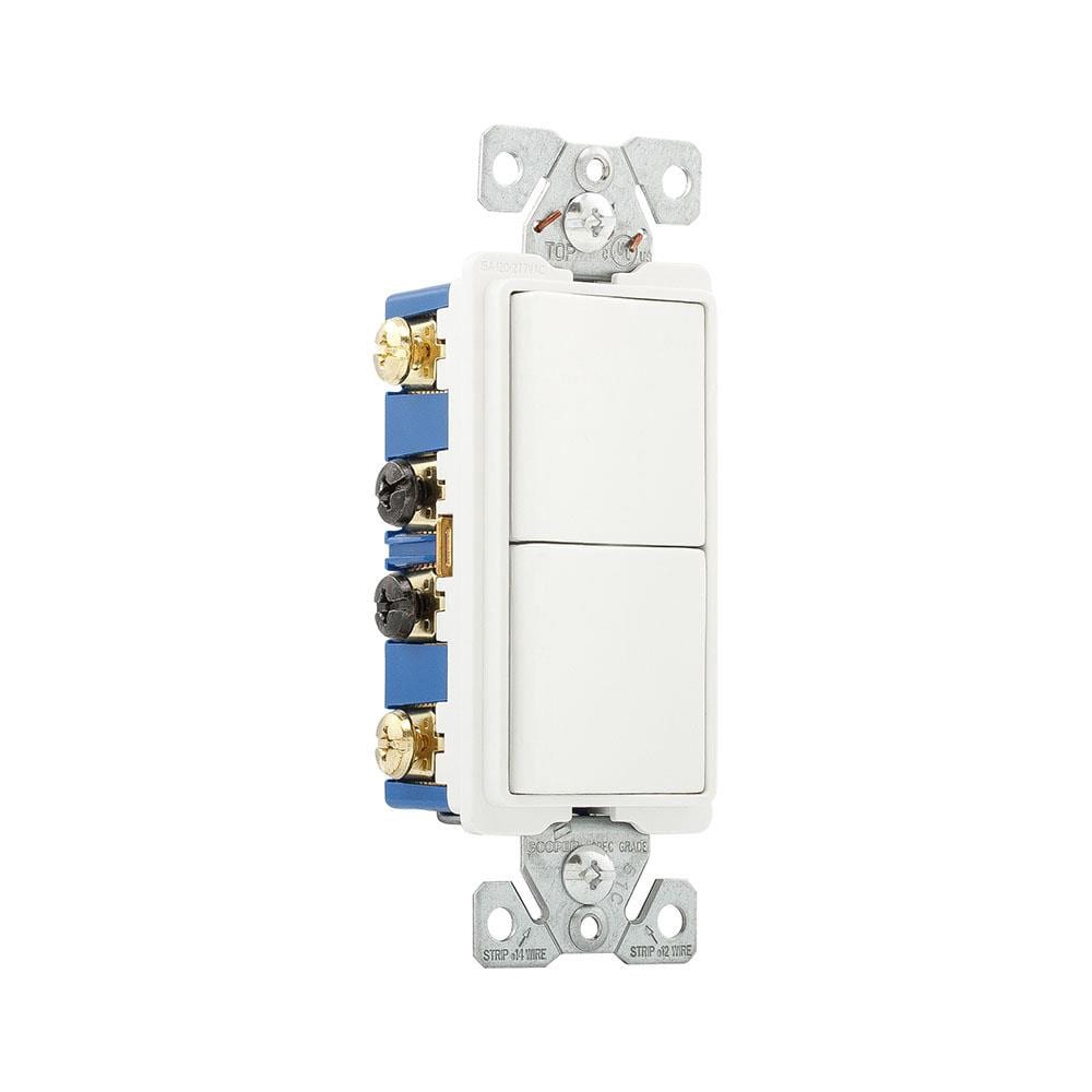 slide 3 of 3, Eaton 15-amp 3-way Rocker Light Switch , White, 1 ct