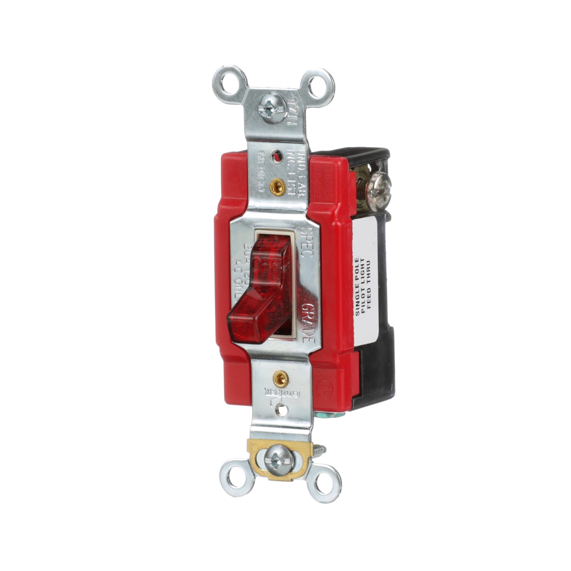 slide 2 of 6, Eaton 20-amp Single-pole Pilot light Toggle Light Switch , Red, 1 ct