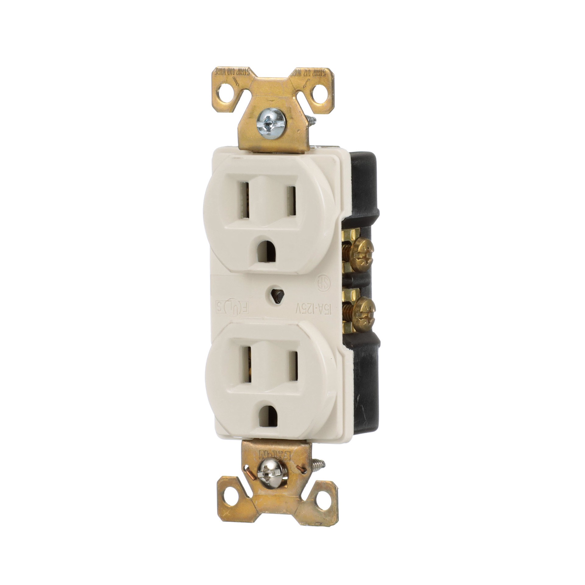 slide 2 of 6, Eaton Arrow Hart 15 -Amp 125-volt Industrial Duplex Outlet , Light almond, 1 ct
