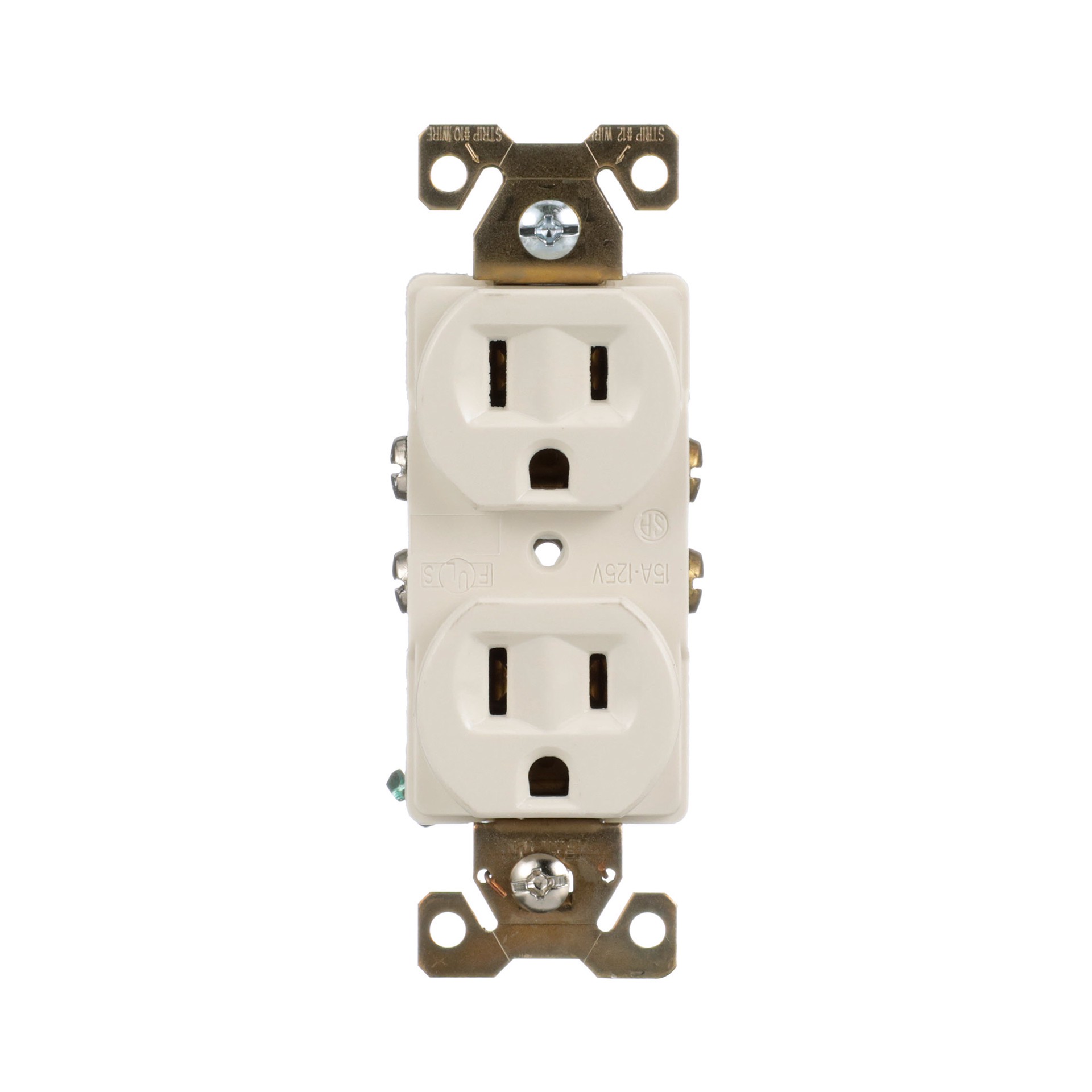 slide 1 of 6, Eaton Arrow Hart 15 -Amp 125-volt Industrial Duplex Outlet , Light almond, 1 ct